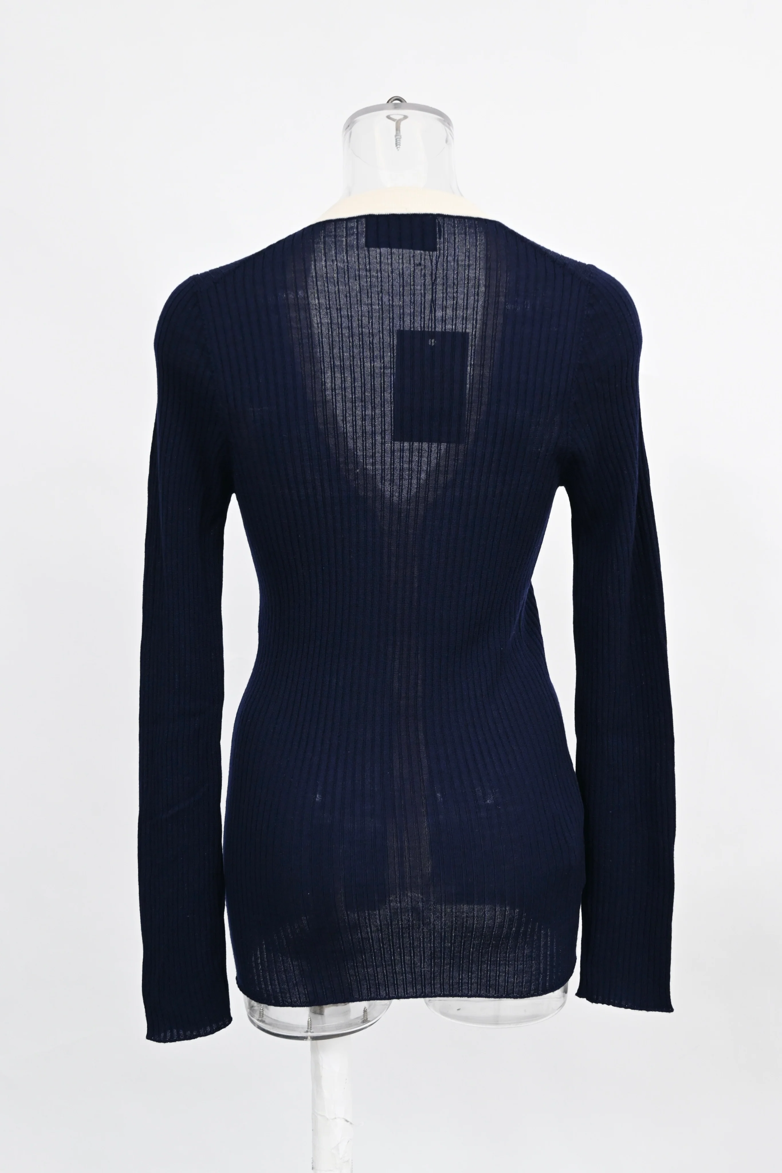 Women's Prada V-neck Cardigan in Navy Blue Cashmere - Image 8