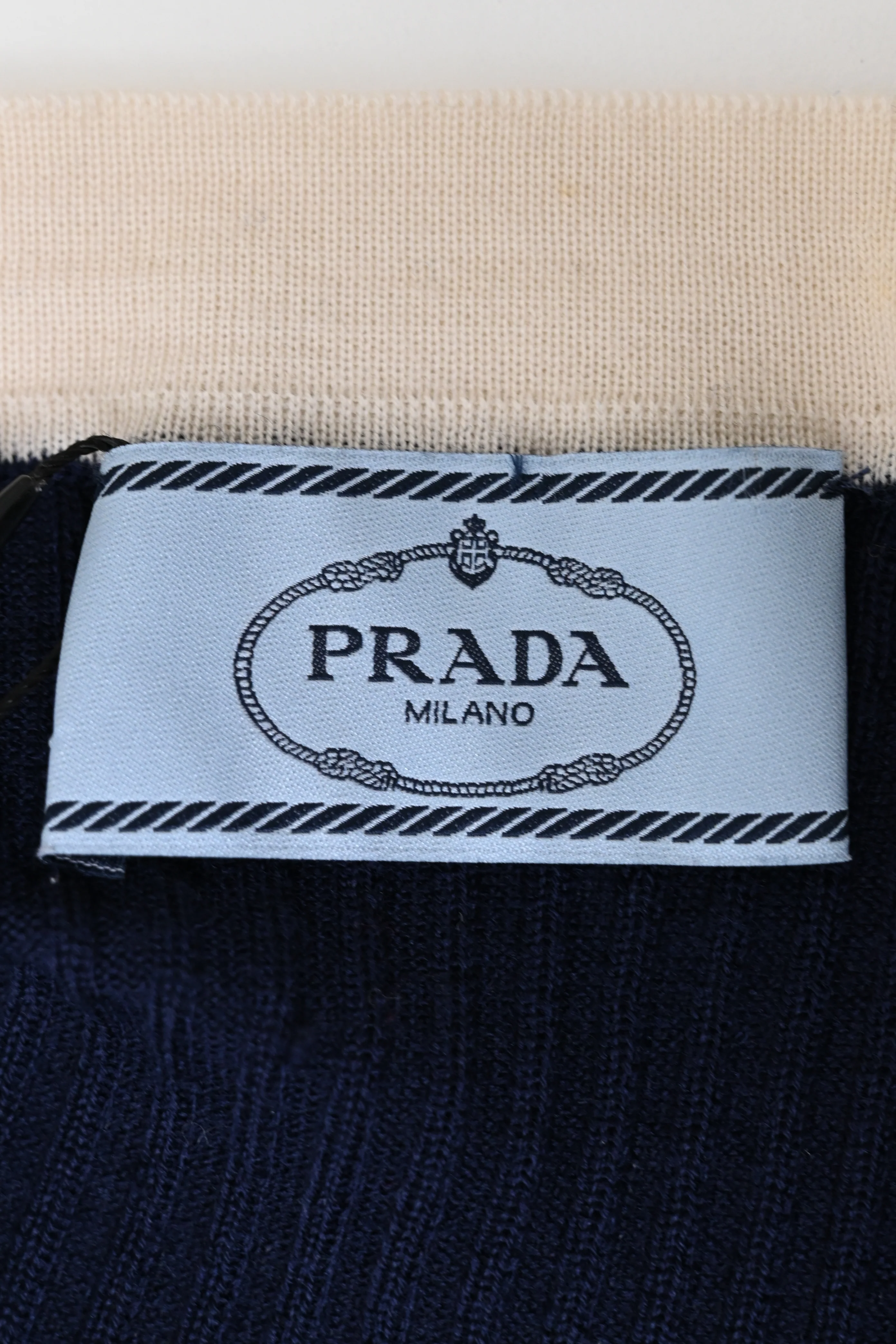 Women's Prada V-neck Cardigan in Navy Blue Cashmere - Image 9