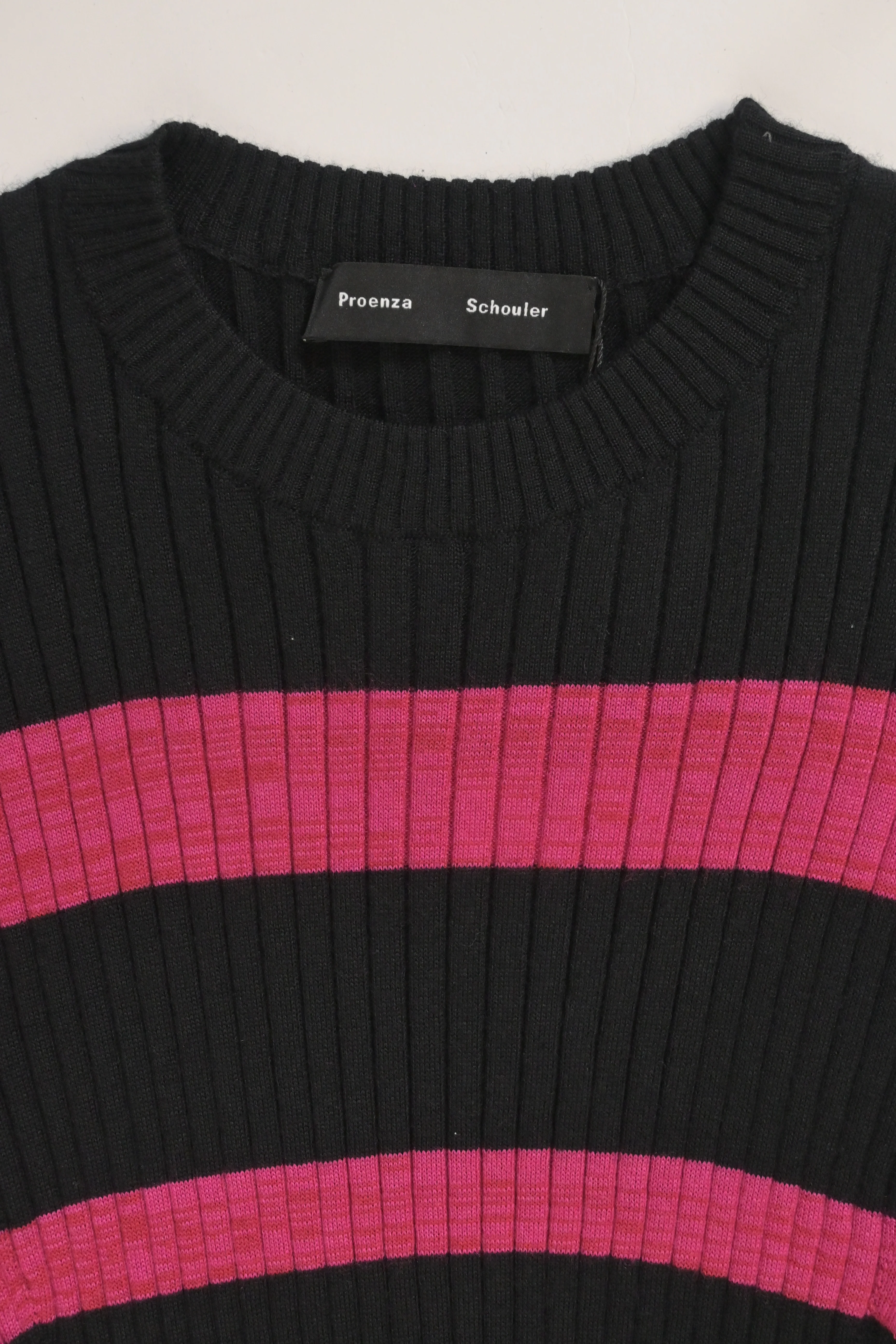 Women's Proenza Schouler Striped Rib Knit Long-Sleeve Midi Dress in Pink Wool - Image 10