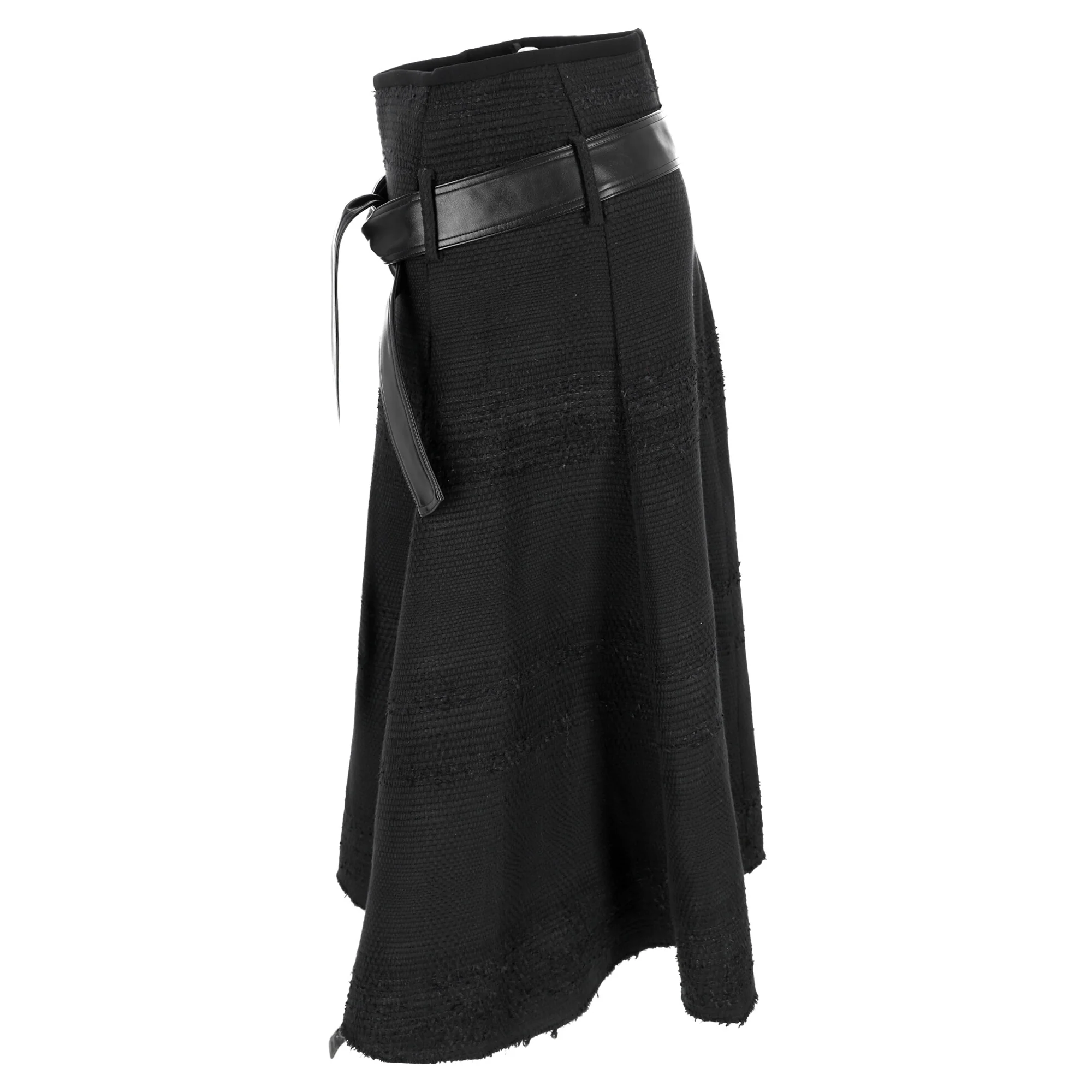 Women's Proenza Schouler Tweed A-Line Skirt in Black Cotton - Image 2
