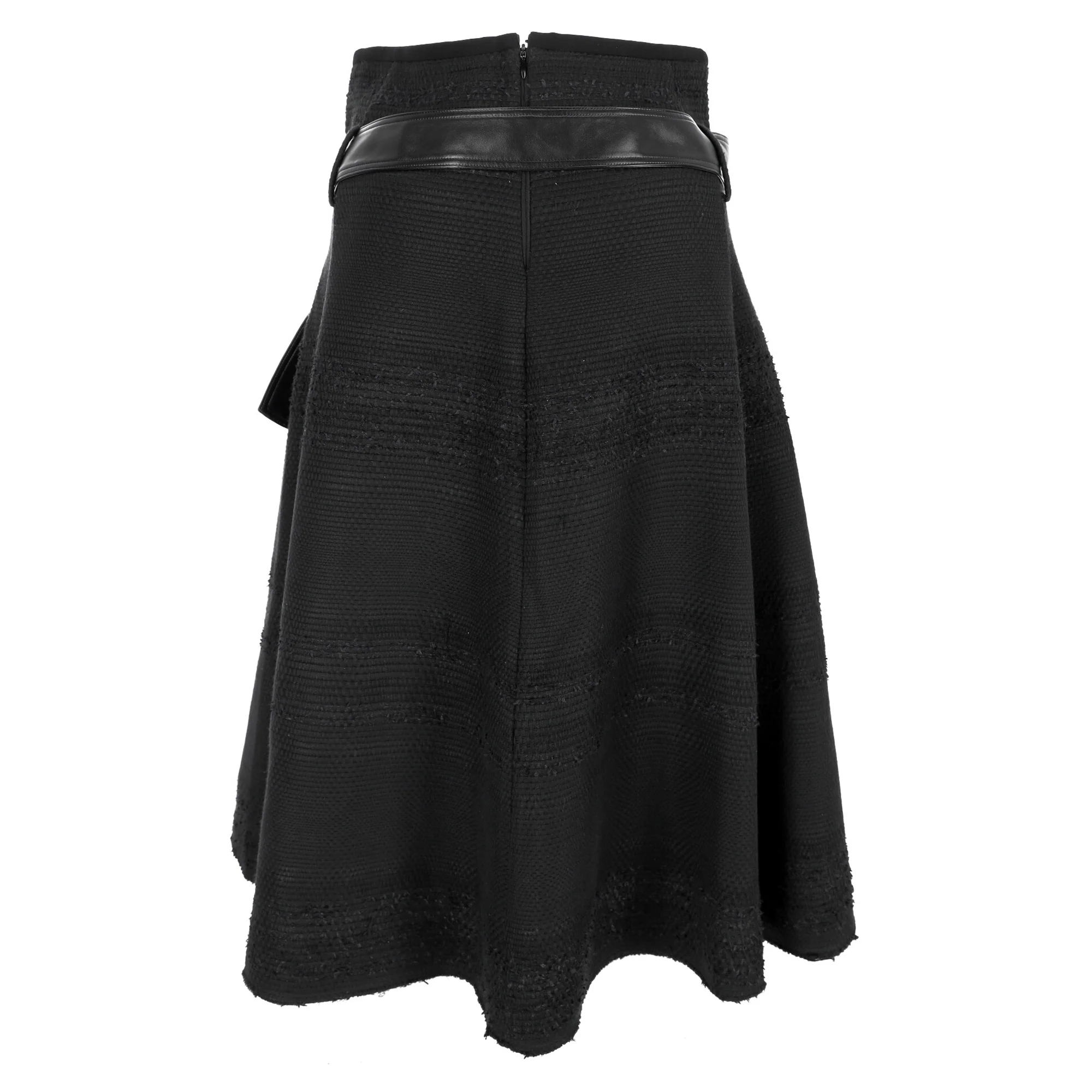 Women's Proenza Schouler Tweed A-Line Skirt in Black Cotton - Image 3