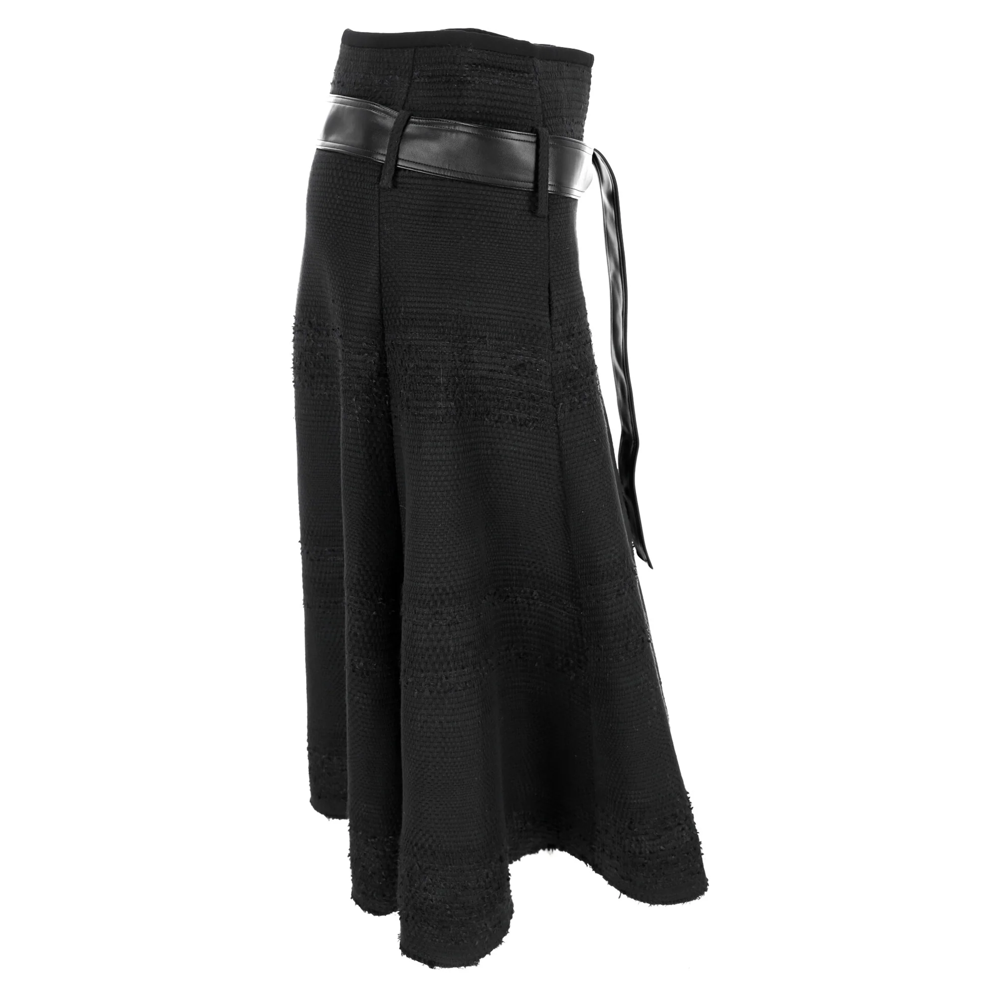 Women's Proenza Schouler Tweed A-Line Skirt in Black Cotton - Image 4