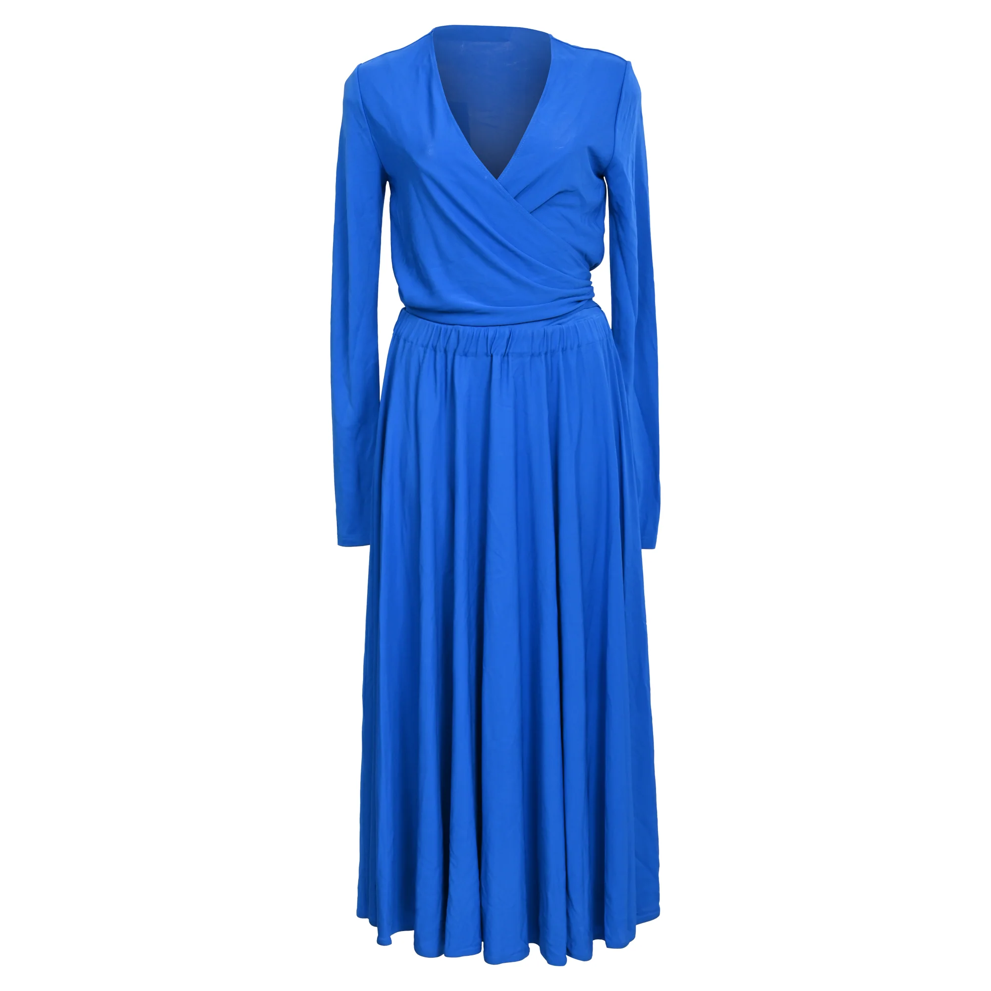 Women's Proenza Schouler White Label Crepe Wrap Dress in Blue Viscose