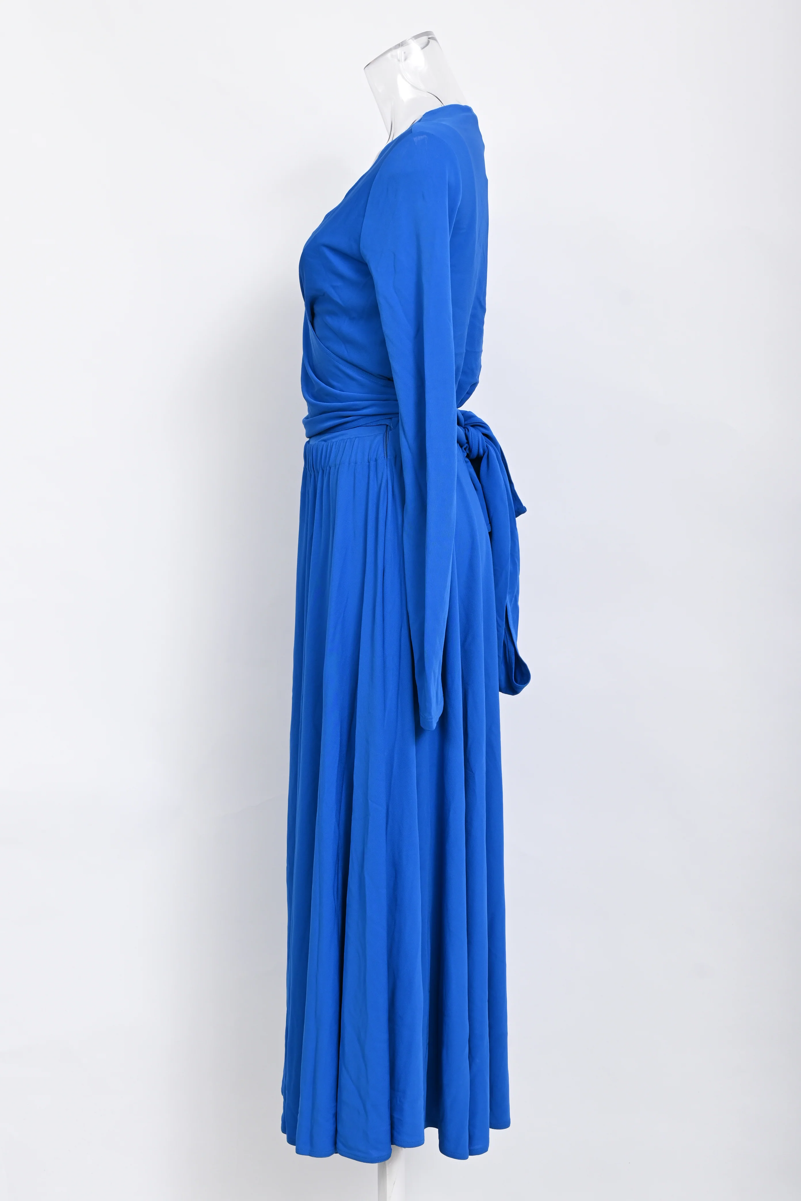 Women's Proenza Schouler White Label Crepe Wrap Dress in Blue Viscose - Image 7
