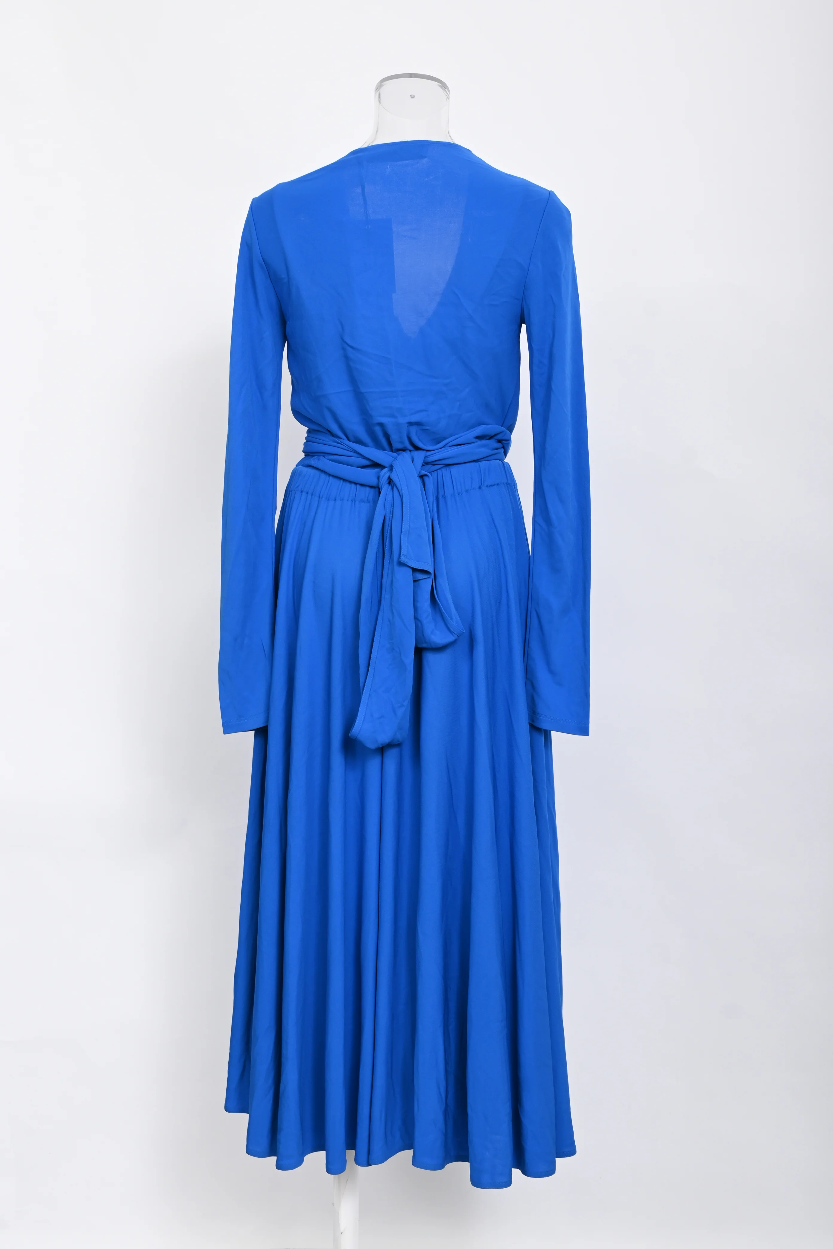 Women's Proenza Schouler White Label Crepe Wrap Dress in Blue Viscose - Image 8
