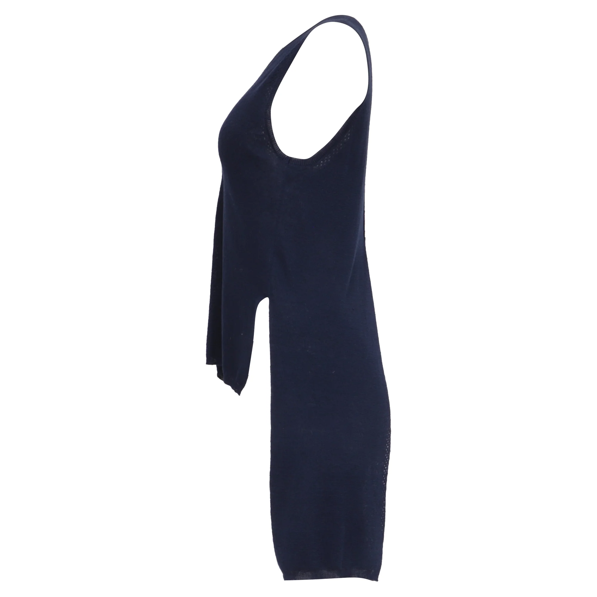 Women's Proenza Schouler White Label Heyde Back Slit Sweater in Navy Blue Linen - Image 3