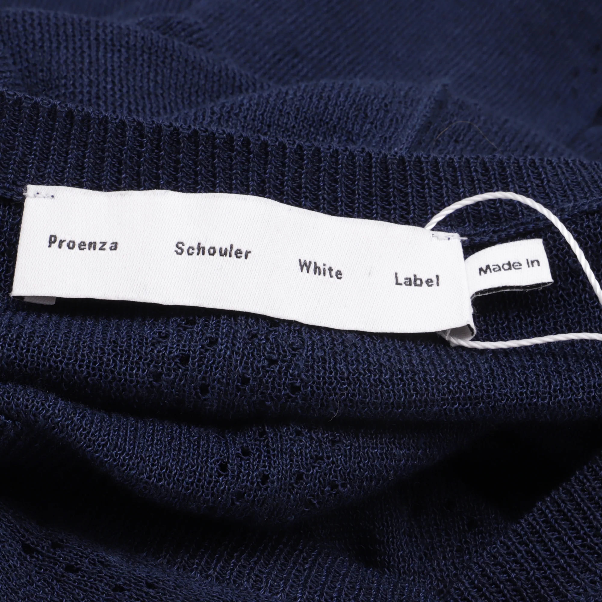 Women's Proenza Schouler White Label Heyde Back Slit Sweater in Navy Blue Linen - Image 5
