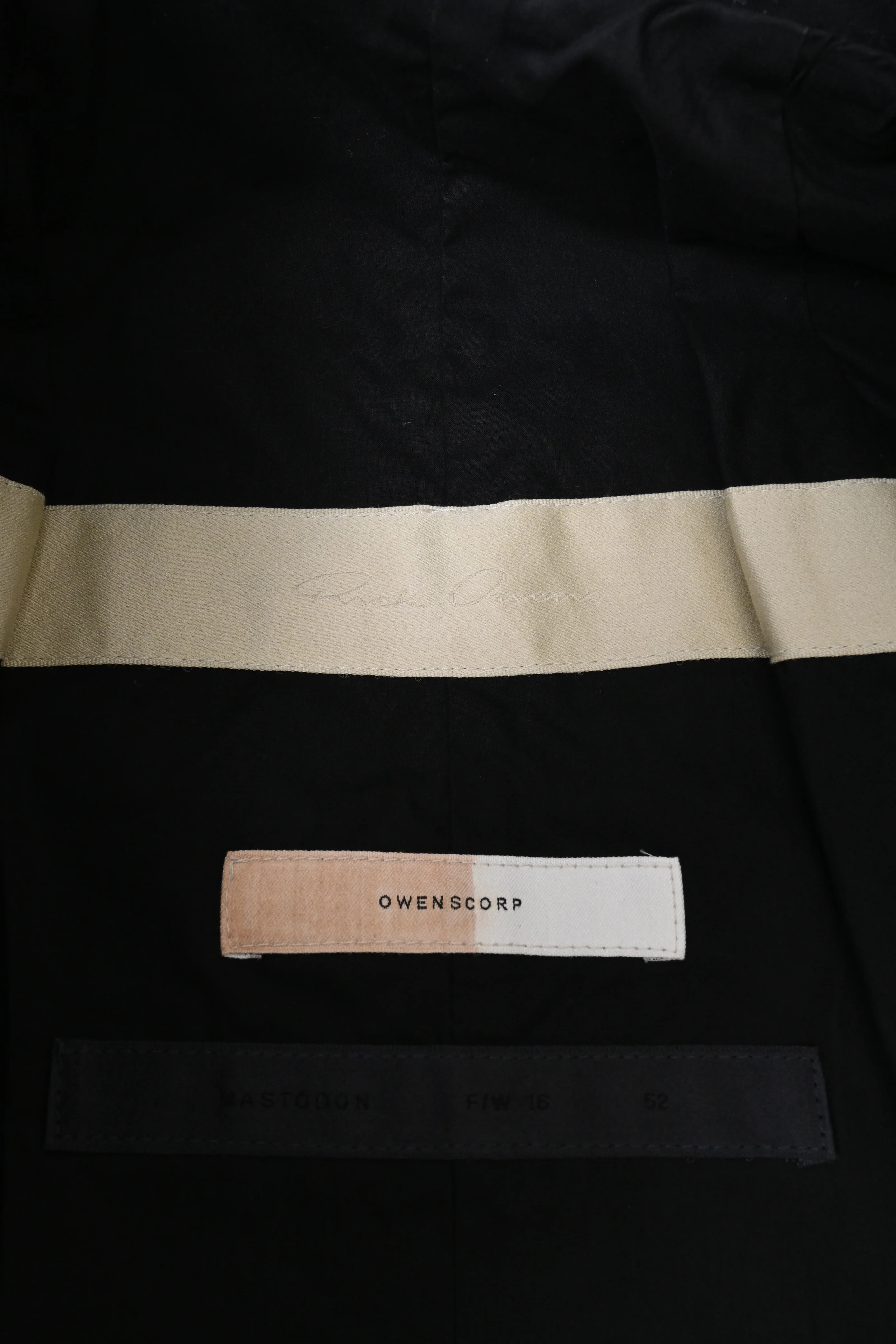 Men's Rick Owens Belted Sheared Wrap Coat in Black Wool - Image 4