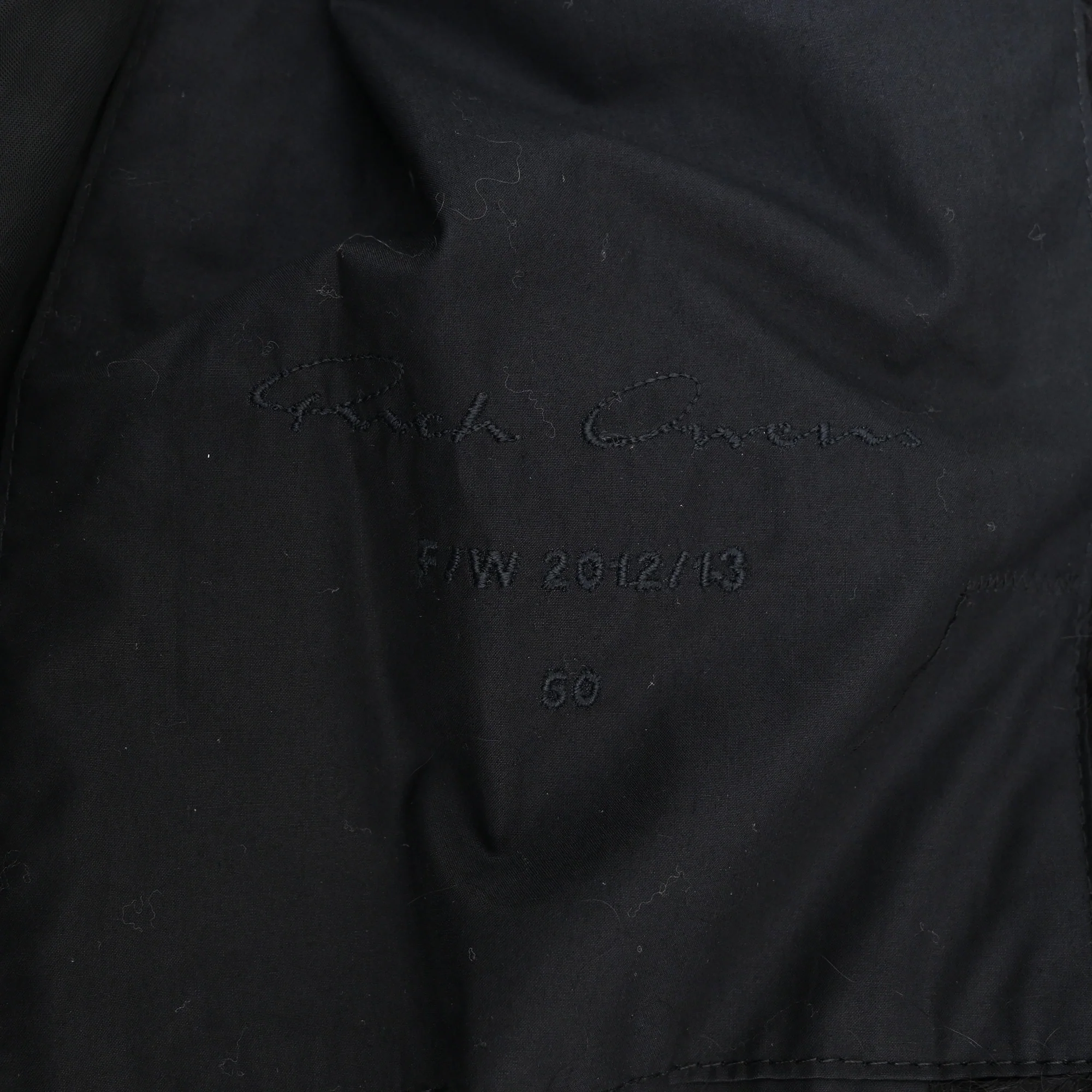 Men's Rick Owens Belted Sheared Wrap Coat in Black Wool - Image 6