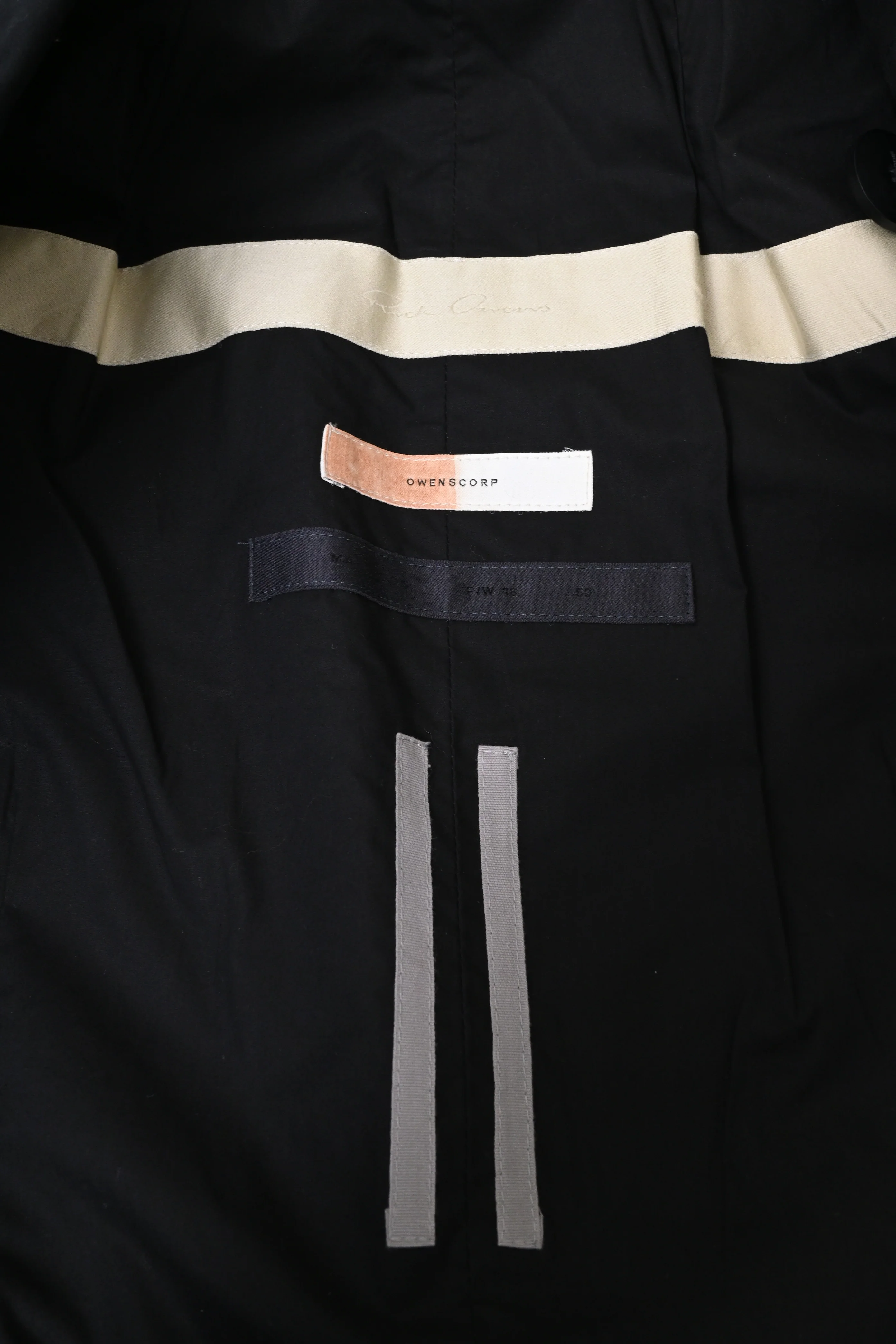 Men's Rick Owens Belted Trench Coat in Black Cotton - Image 9