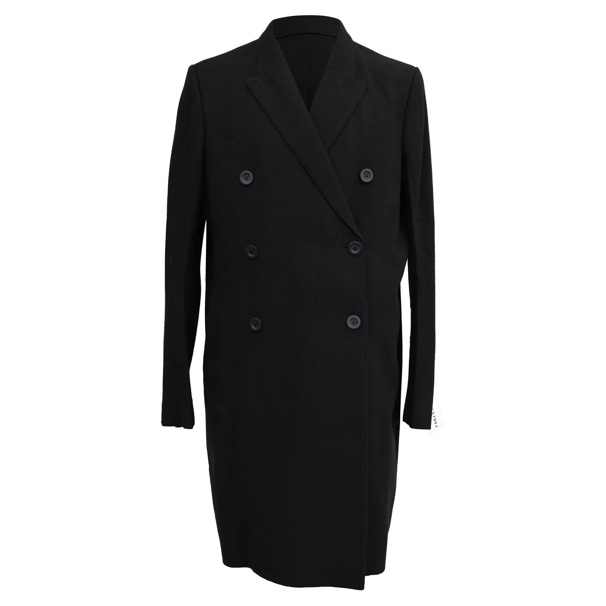 Men's  Rick Owens Double-Breasted Coat in Black wool