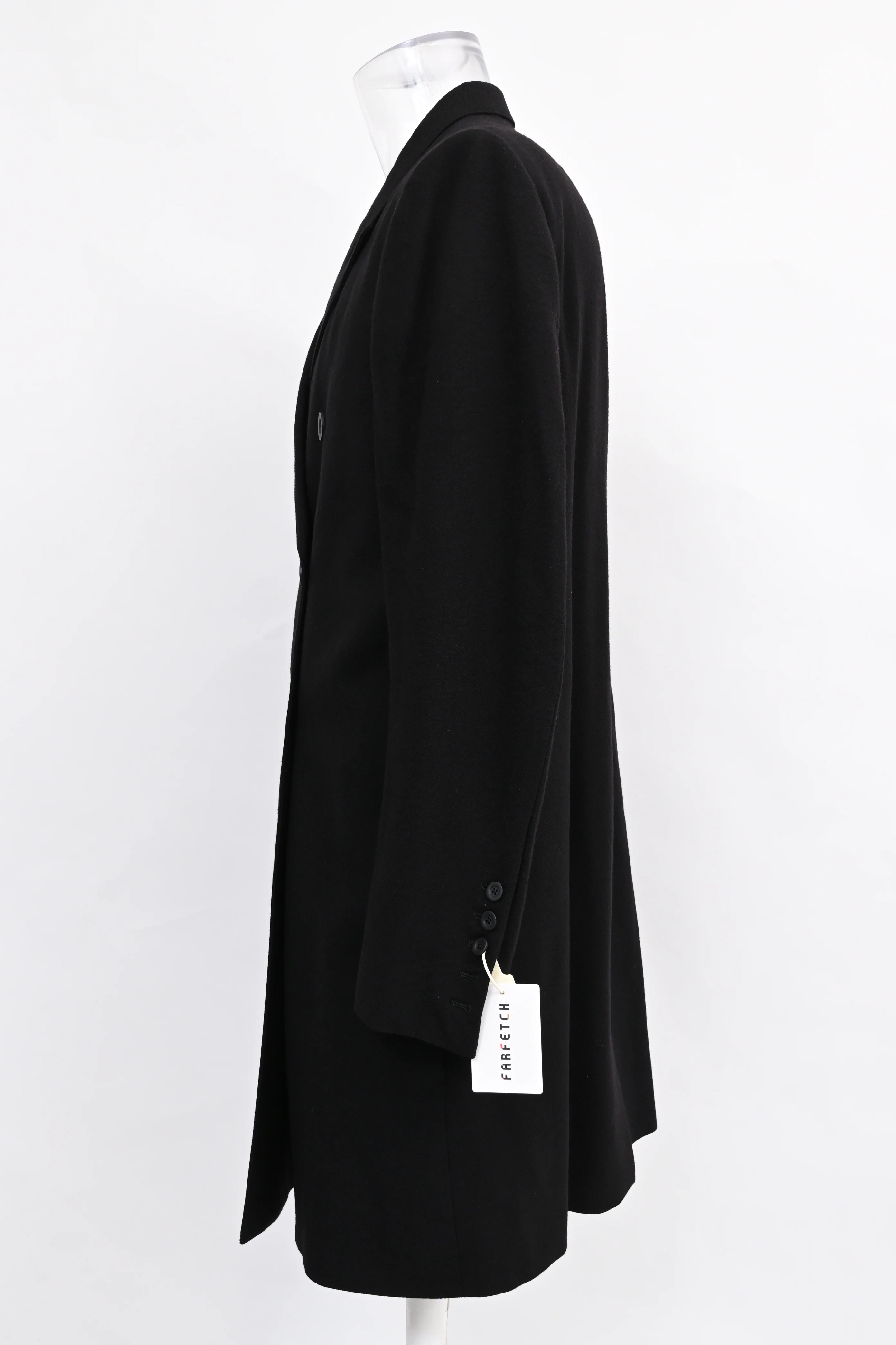 Men's  Rick Owens Double-Breasted Coat in Black wool - Image 7