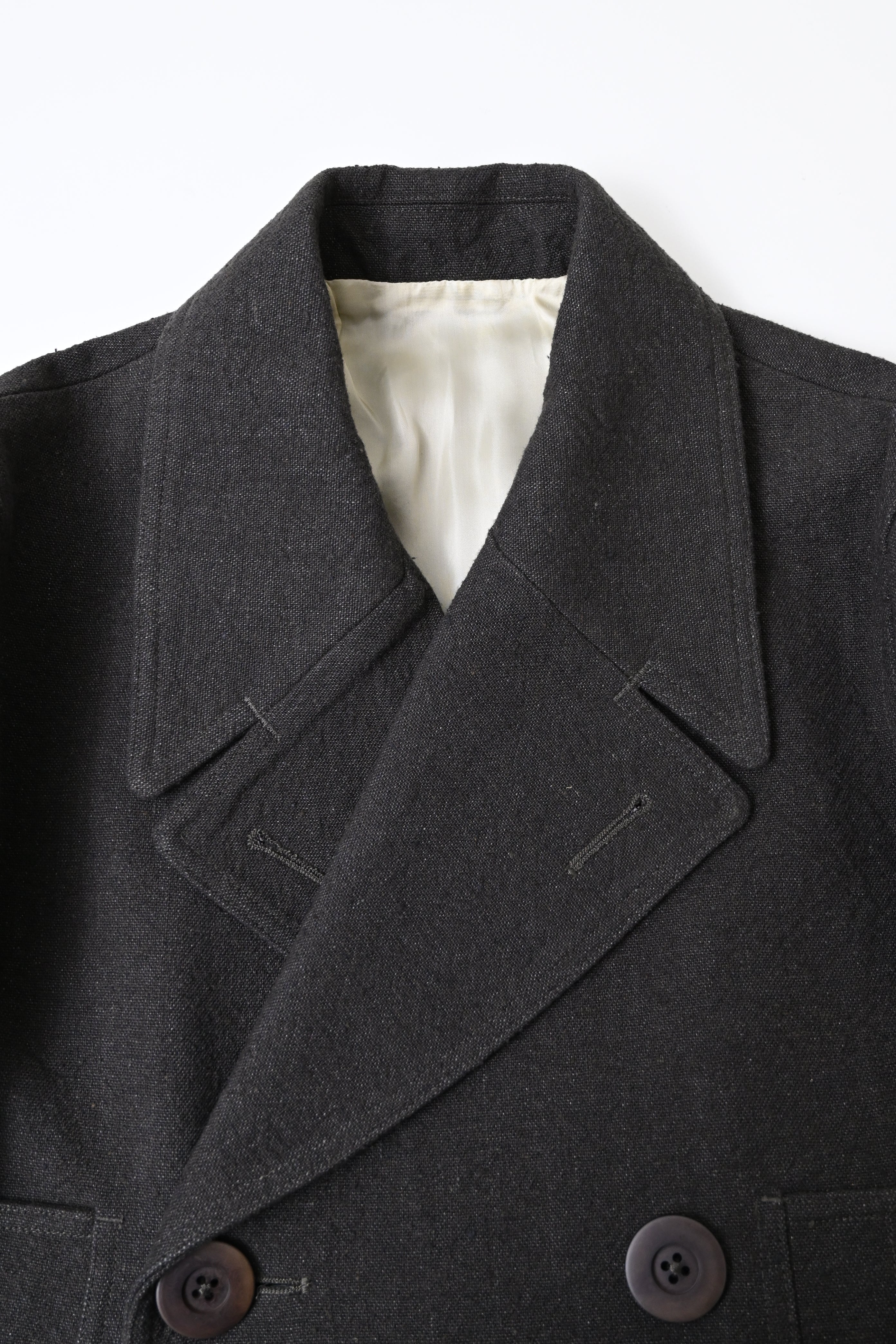 Men's Rick Owens Double-Breasted Peacoat in Dark Grey Wool - Image 10