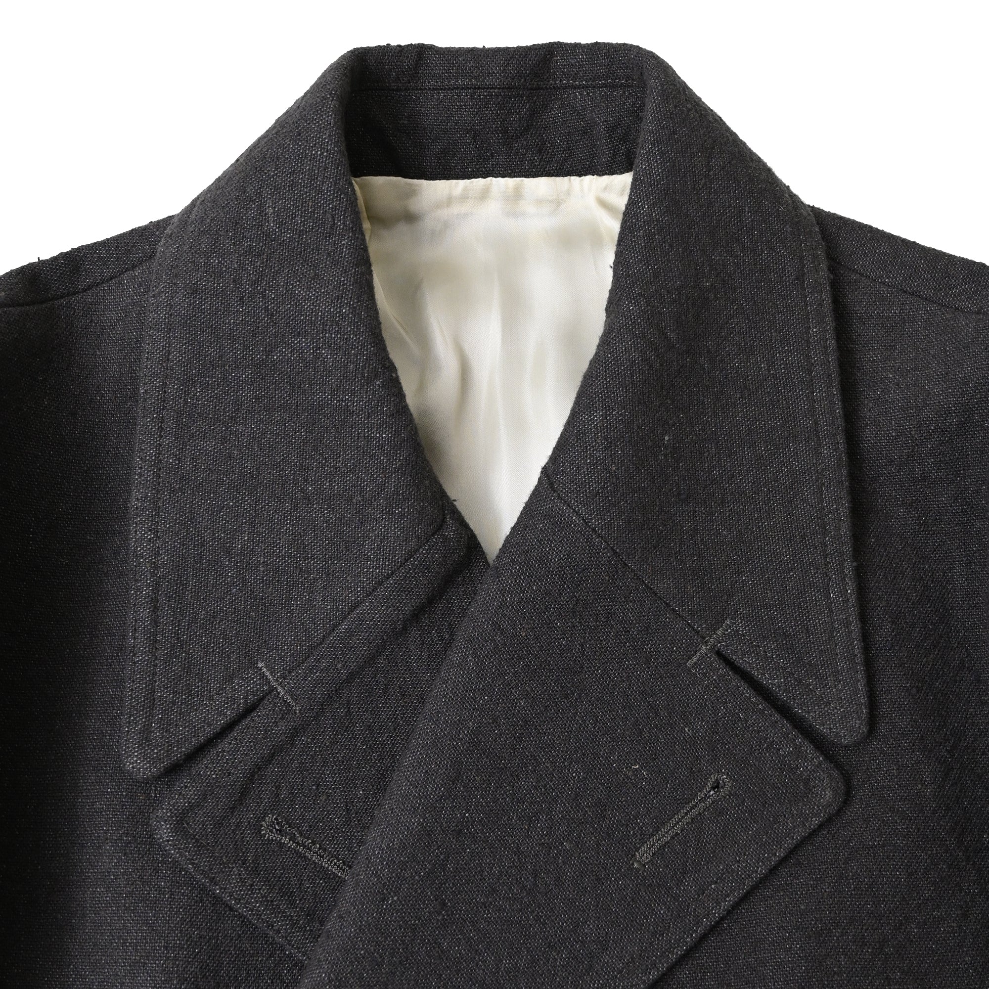 Men's Rick Owens Double-Breasted Peacoat in Dark Grey Wool - Image 9