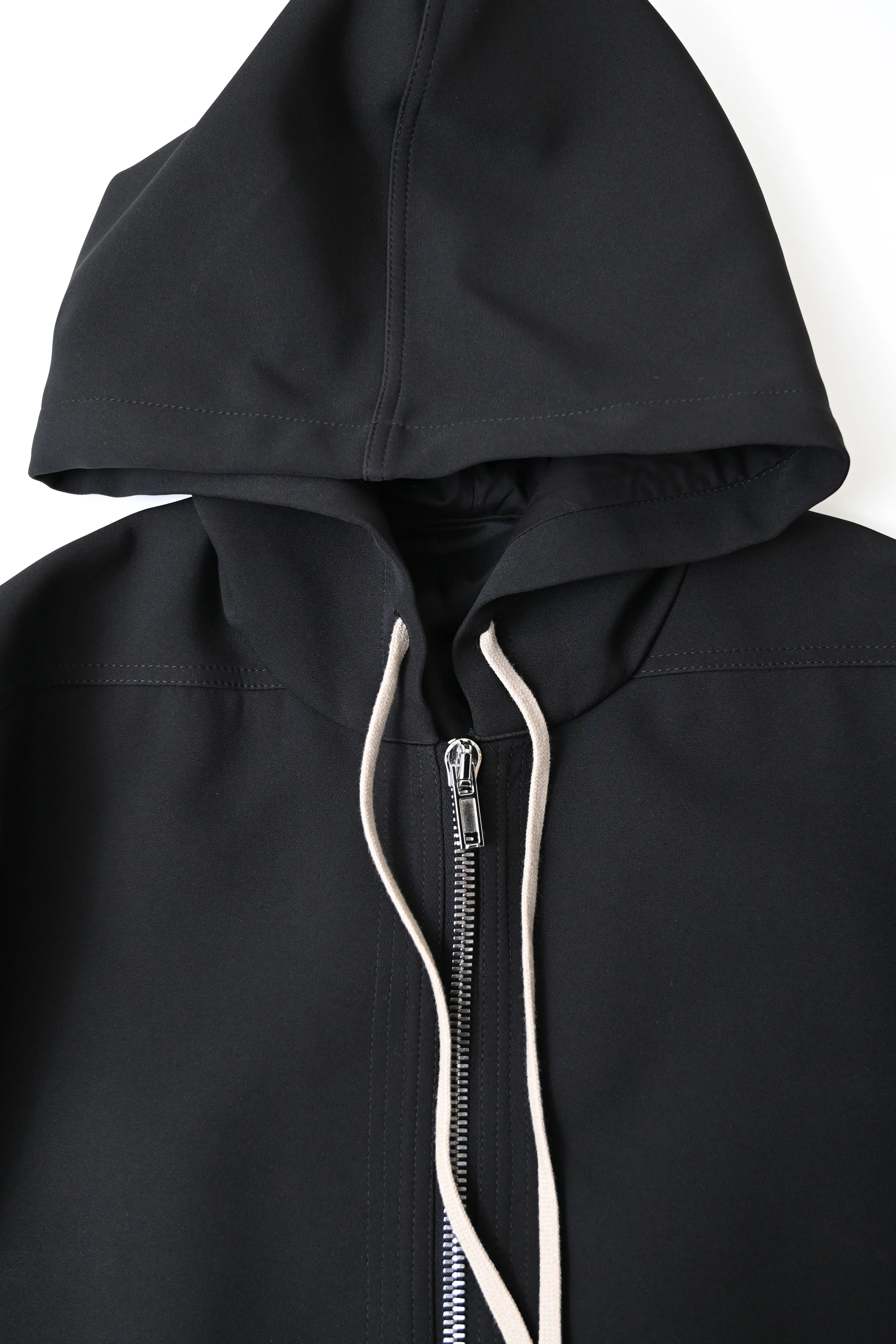 Men's Rick Owens DRKSHDW Fishtail Hooded Parka Jacket in Black Cotton - Image 10
