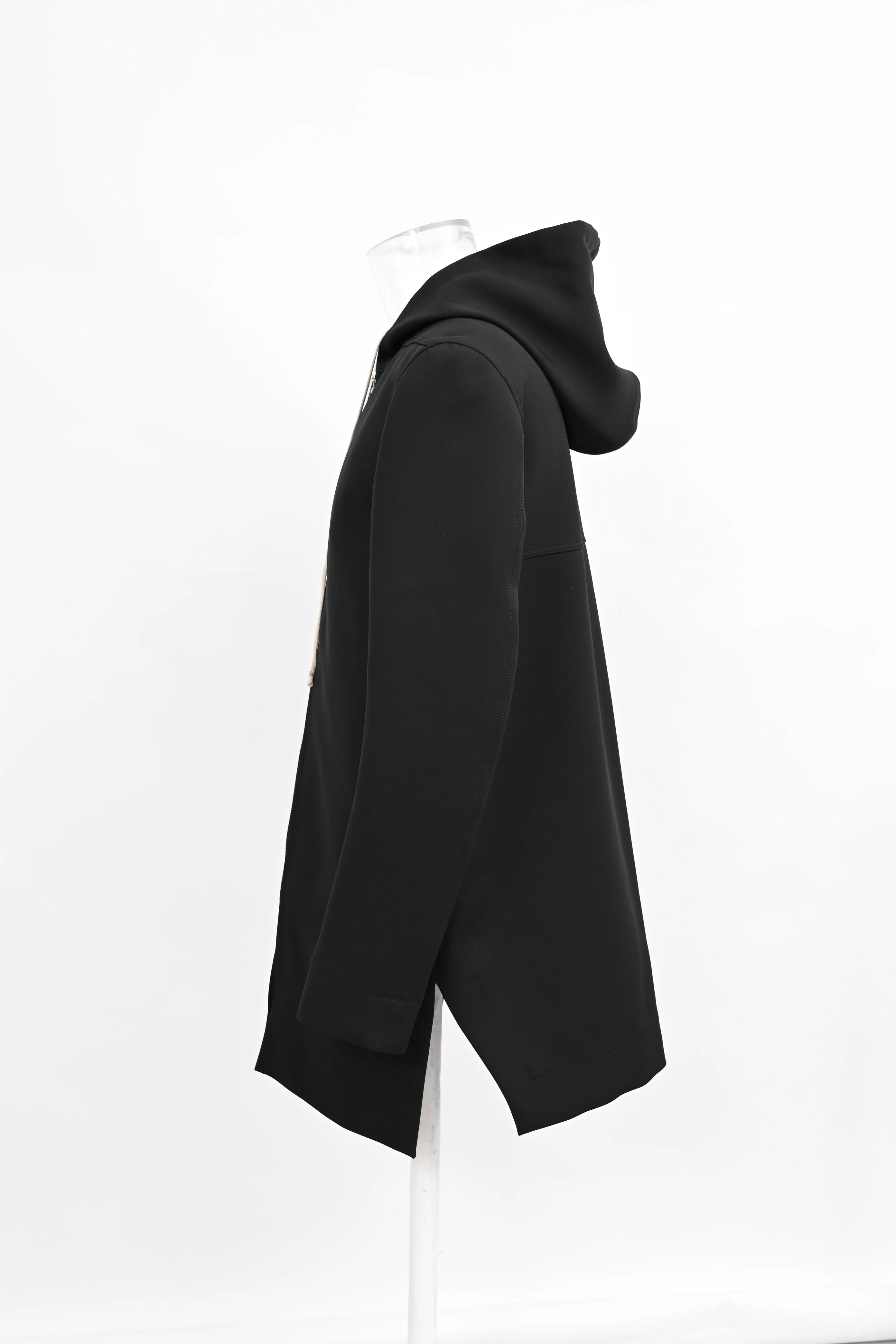 Men's Rick Owens DRKSHDW Fishtail Hooded Parka Jacket in Black Cotton - Image 7