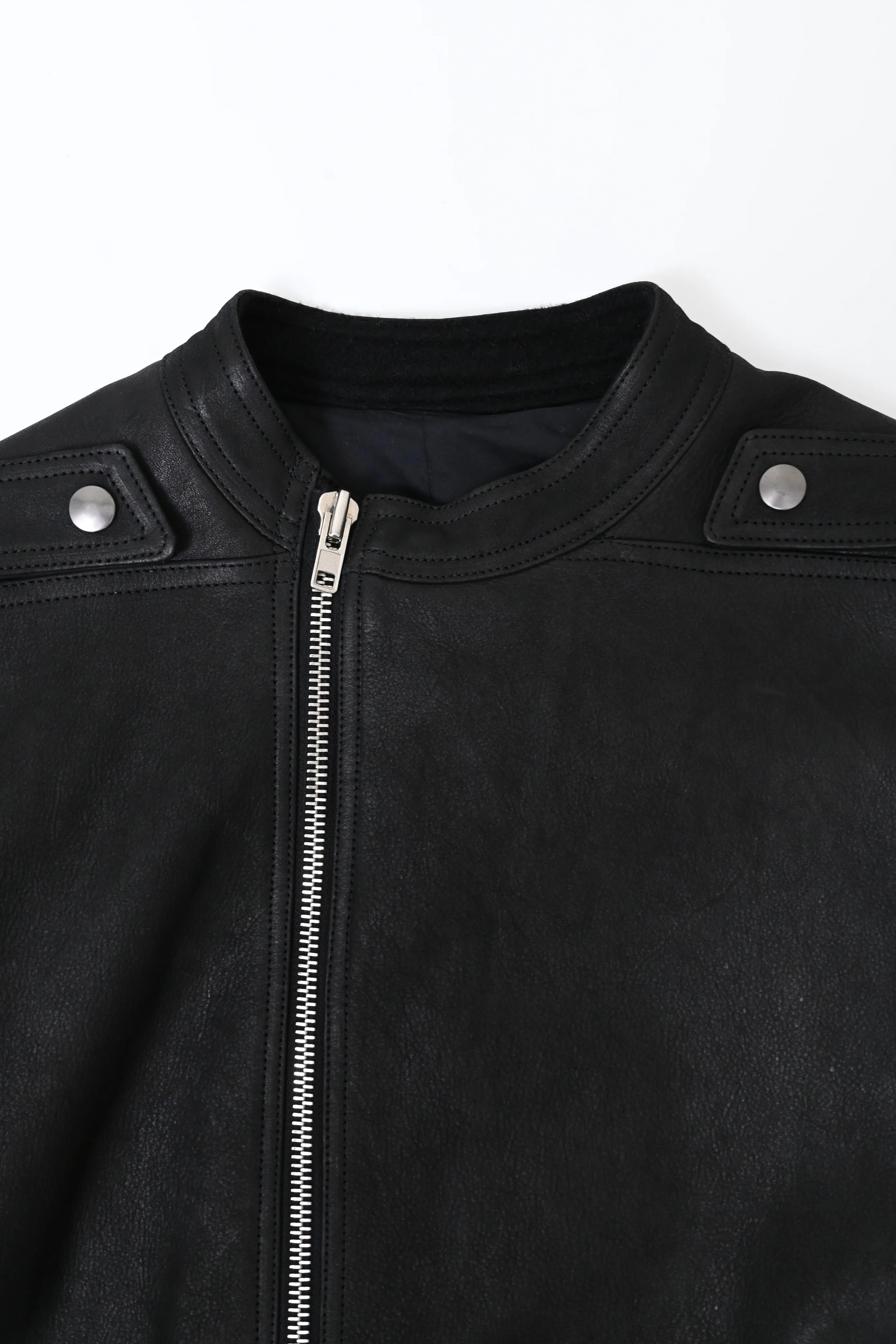 Men's Rick Owens Zip-Up Asymmetric Jacket in Black Leather - Image 10