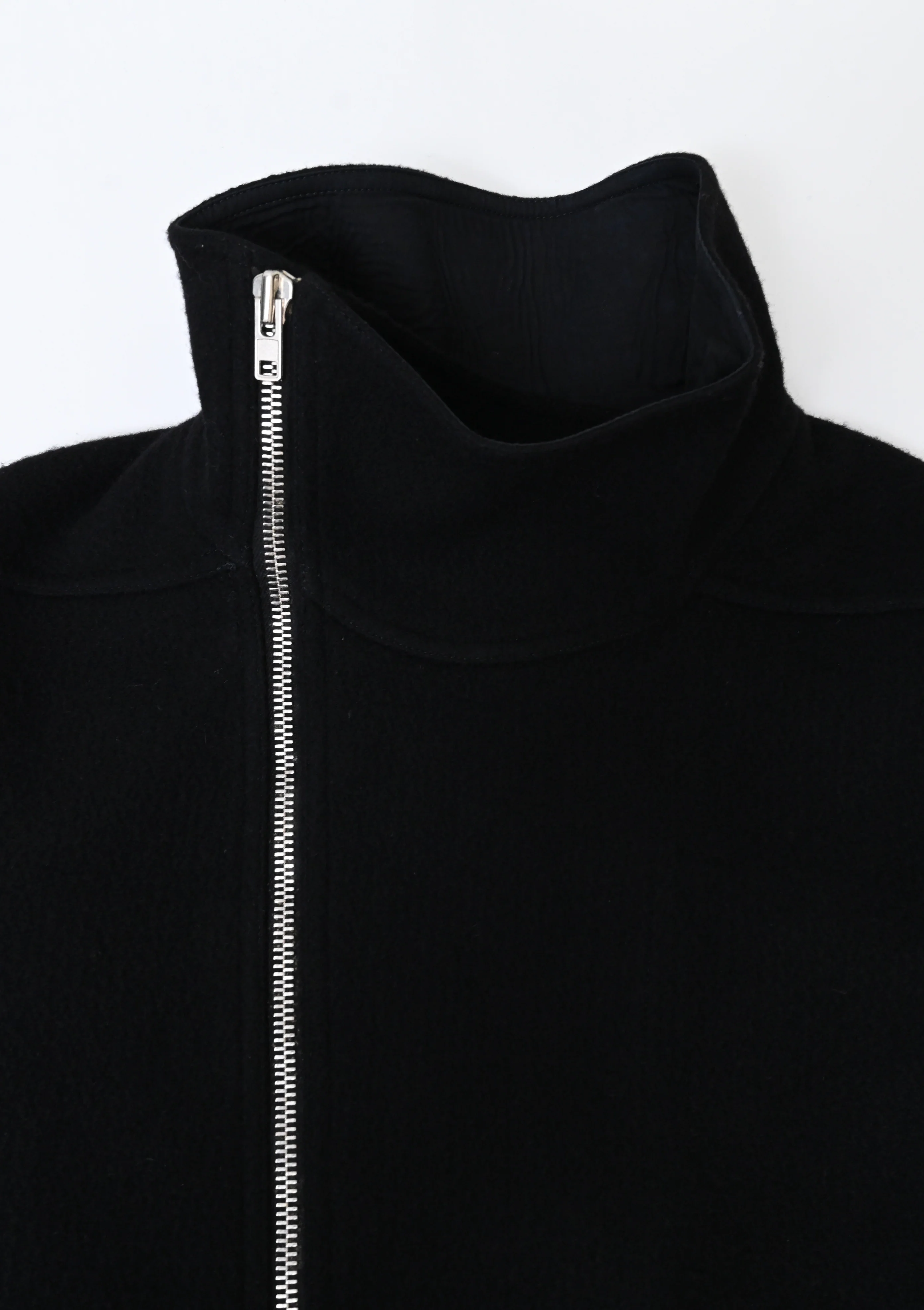 Men's Rick Owens Zip-Up Tubeway Coat in Black Wool - Image 10