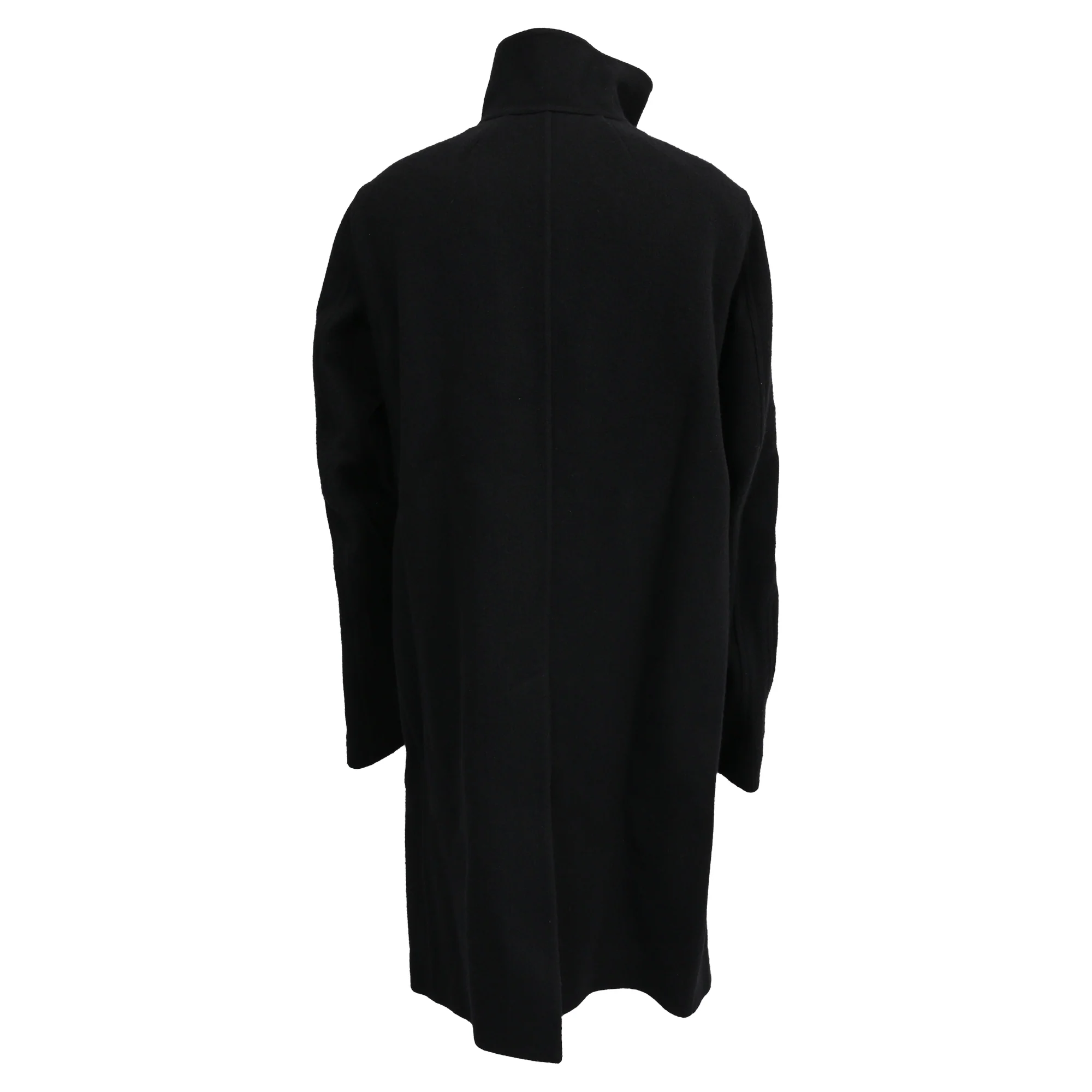 Men's Rick Owens Zip-Up Tubeway Coat in Black Wool - Image 3