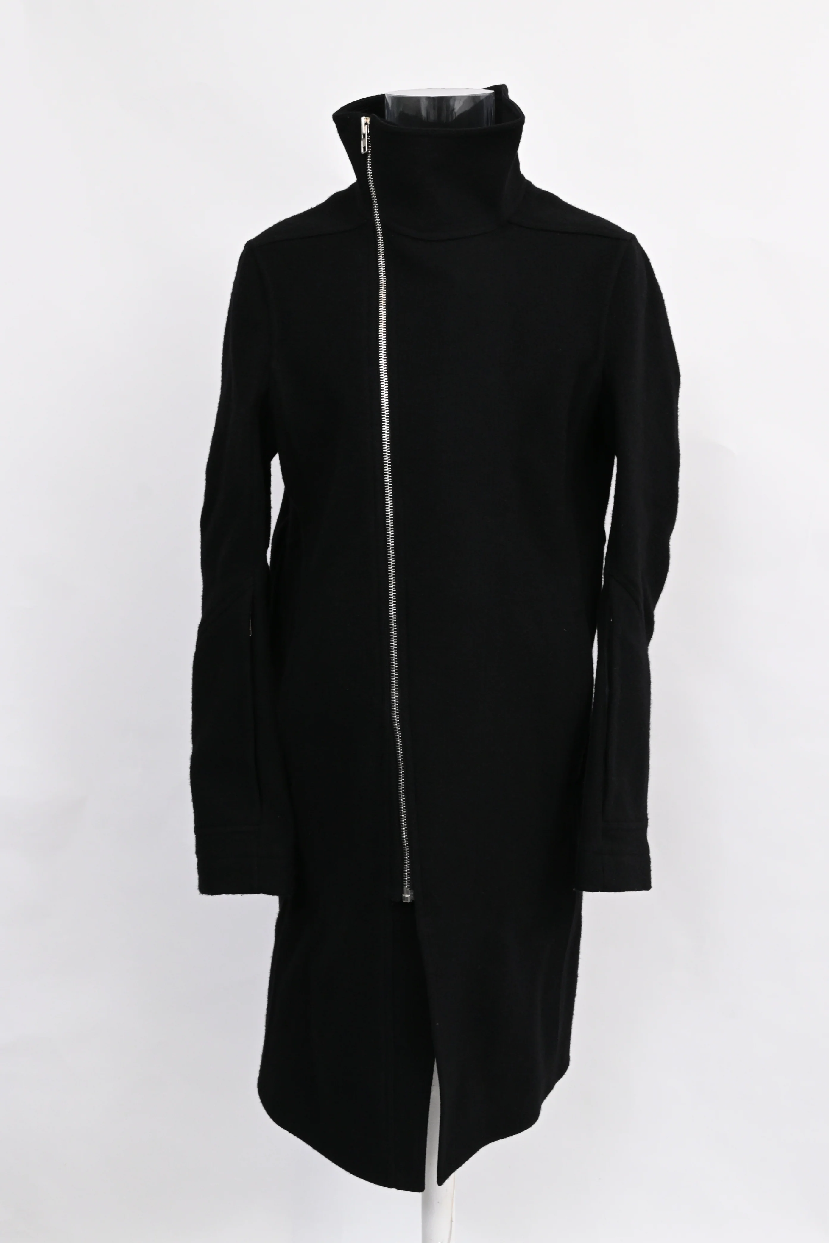 Men's Rick Owens Zip-Up Tubeway Coat in Black Wool - Image 6