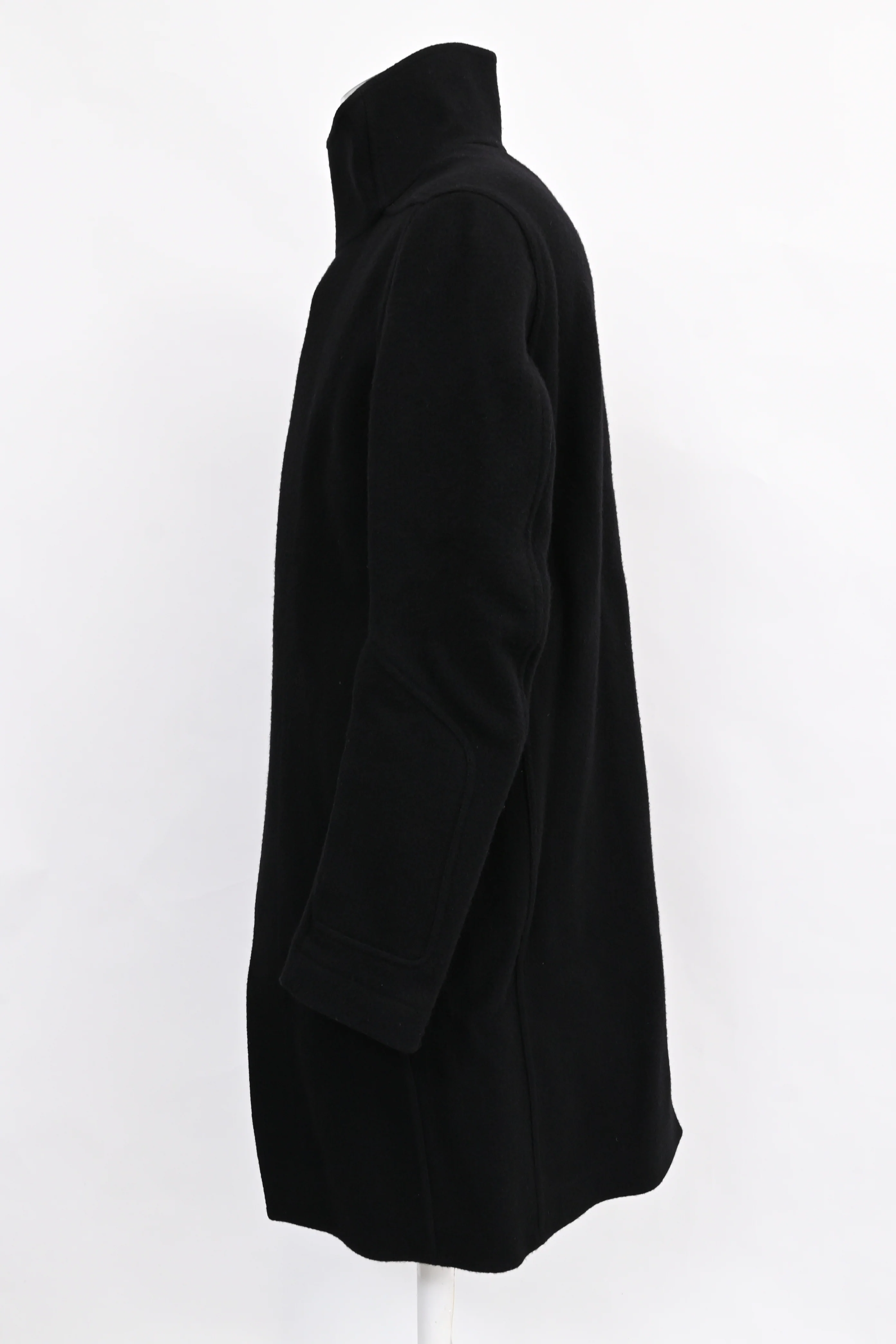 Men's Rick Owens Zip-Up Tubeway Coat in Black Wool - Image 7