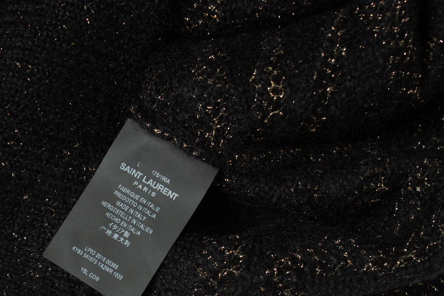 Men's Saint Laurent, 2018 black and gold jacquard crewneck - Image 5