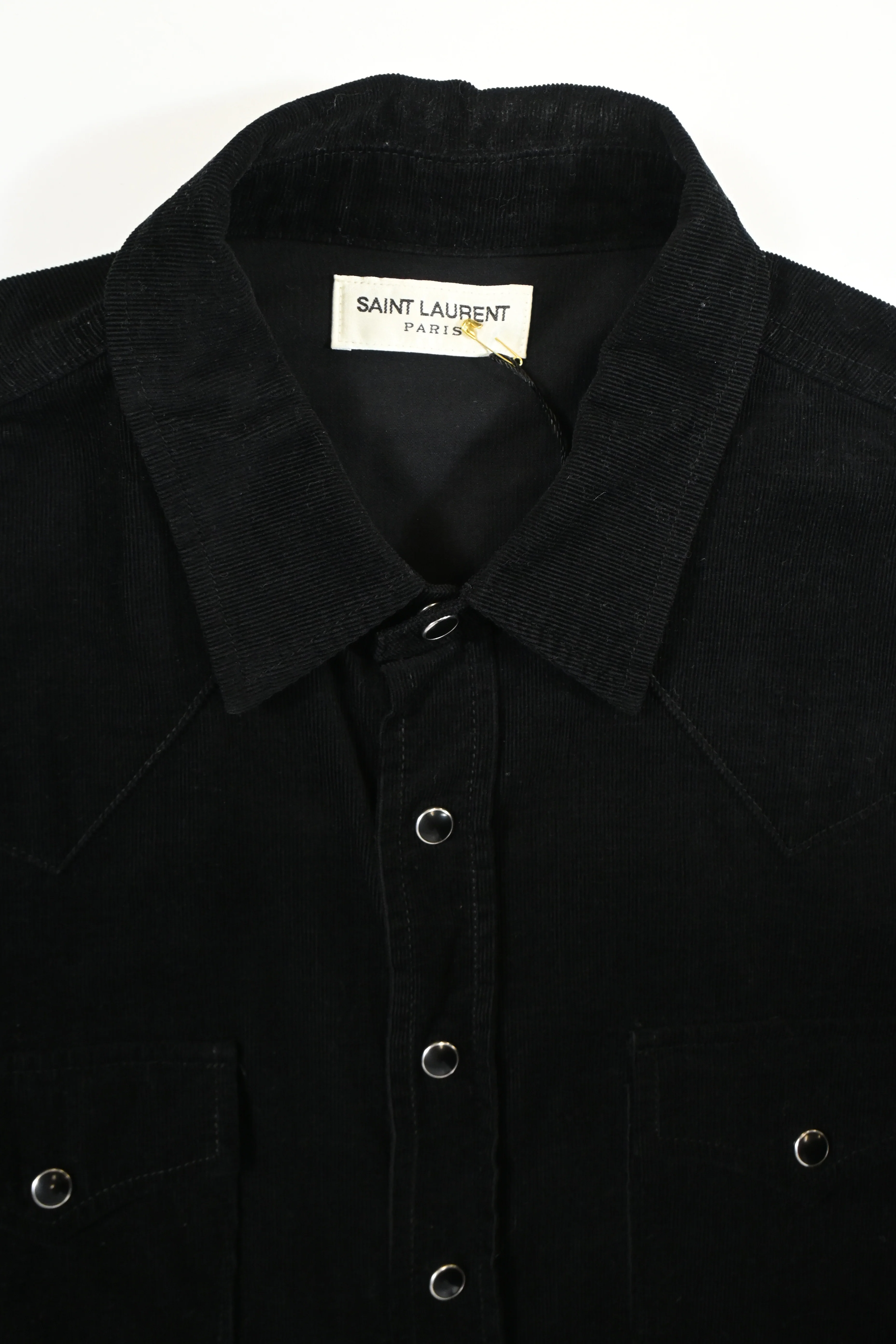 Men's Saint Laurent Overshirt in Black Corduroy - Image 10
