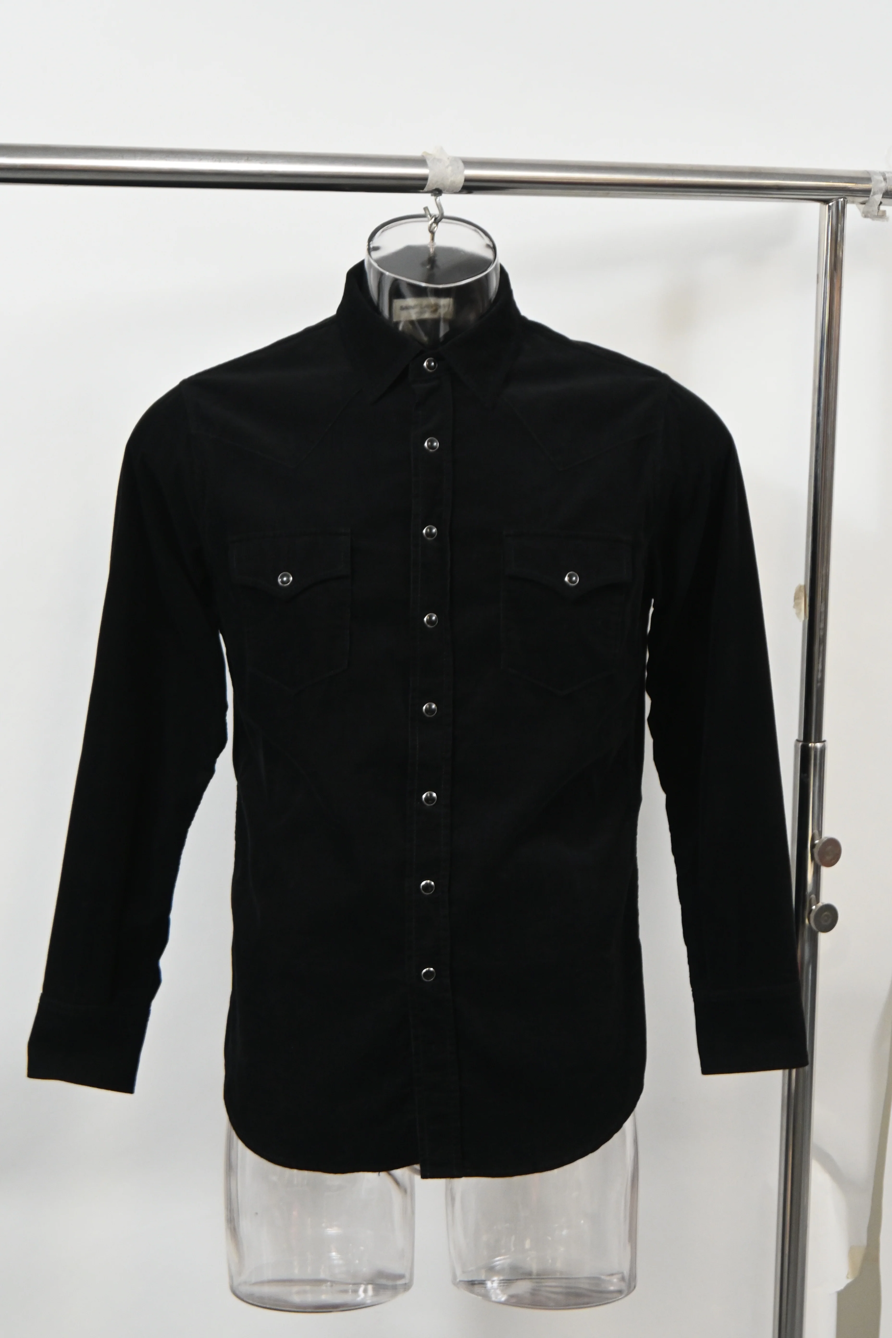 Men's Saint Laurent Overshirt in Black Corduroy - Image 6