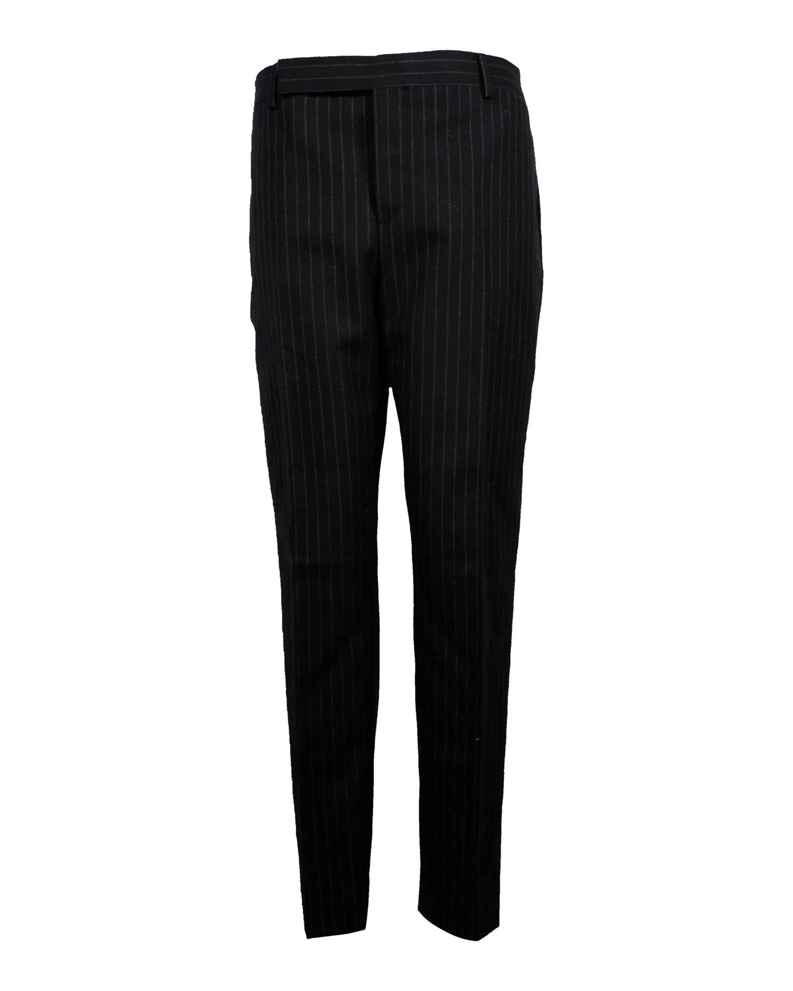 Men's Saint Laurent Pinstripe Trousers in Black Wool