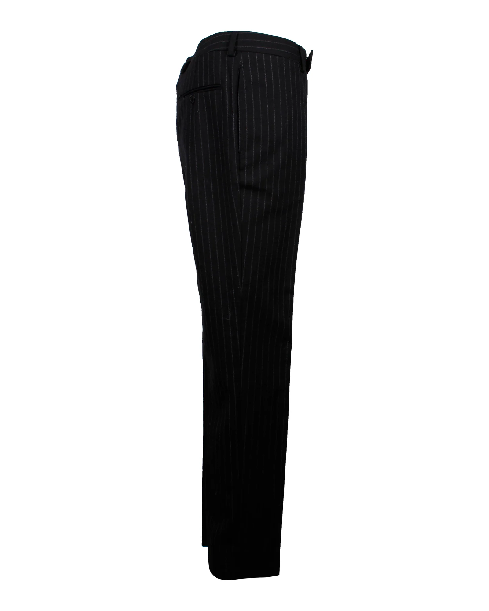 Men's Saint Laurent Pinstripe Trousers in Black Wool - Image 2