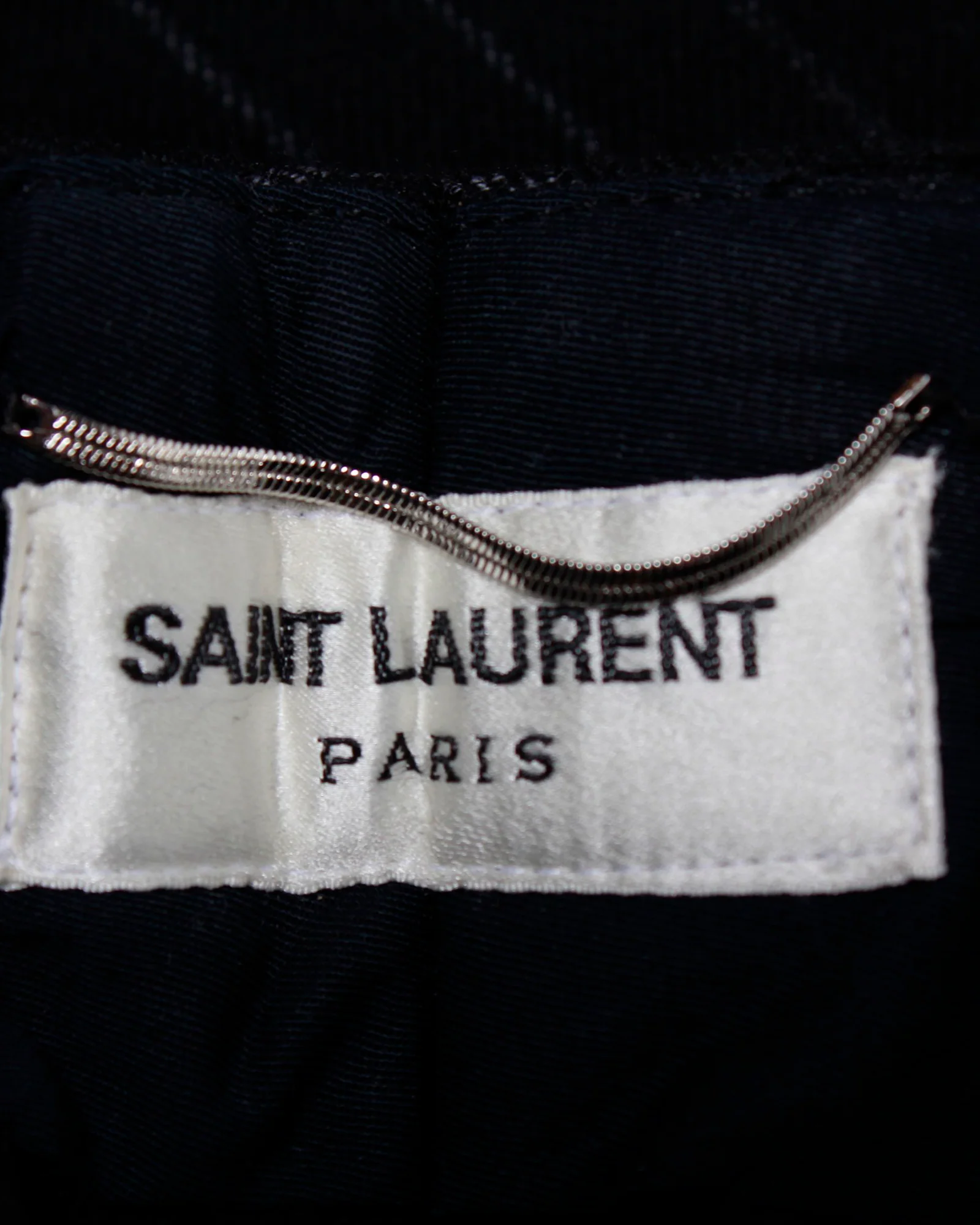Men's Saint Laurent Pinstripe Trousers in Black Wool - Image 4