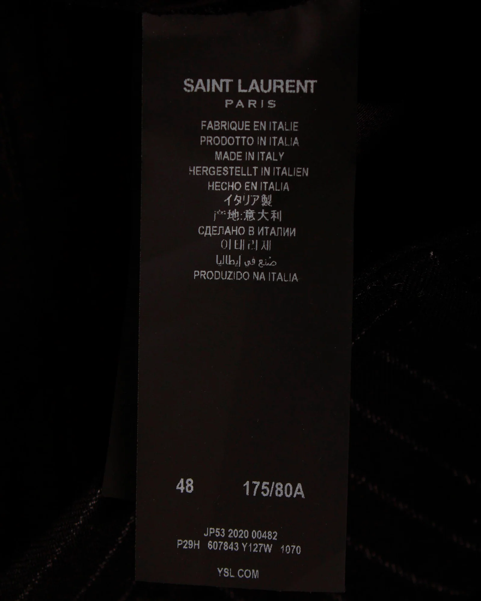 Men's Saint Laurent Pinstripe Trousers in Black Wool - Image 5