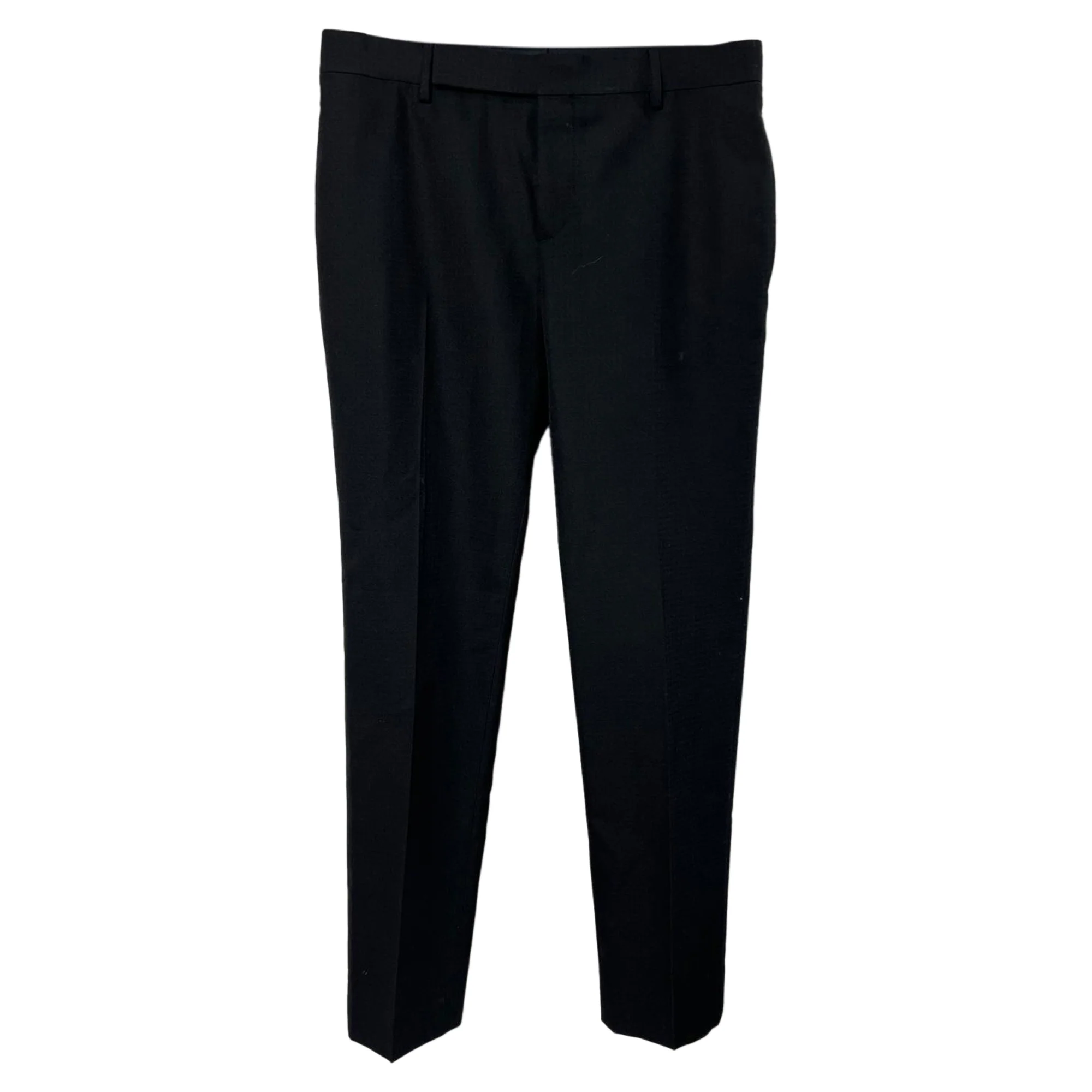 Men's Saint Laurent Straight-Leg Trousers in Black Wool