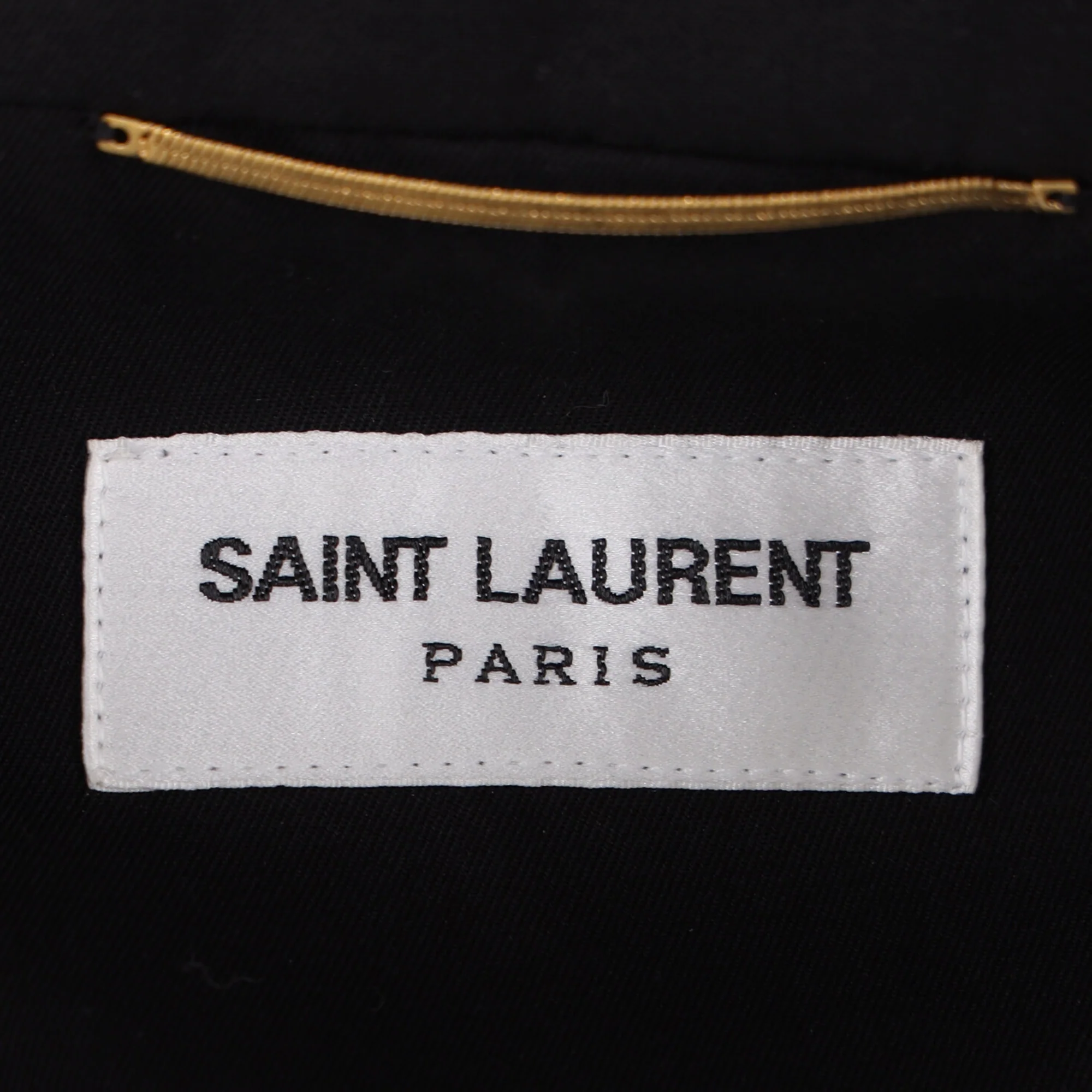 Women's Saint Laurent Belted Long Sleeve Jumpsuit in Black Cotton - Image 4