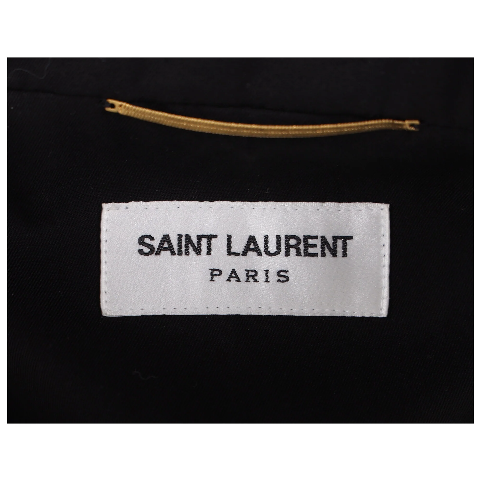 Women's Saint Laurent Belted Long Sleeve Jumpsuit in Black Cotton - Image 9