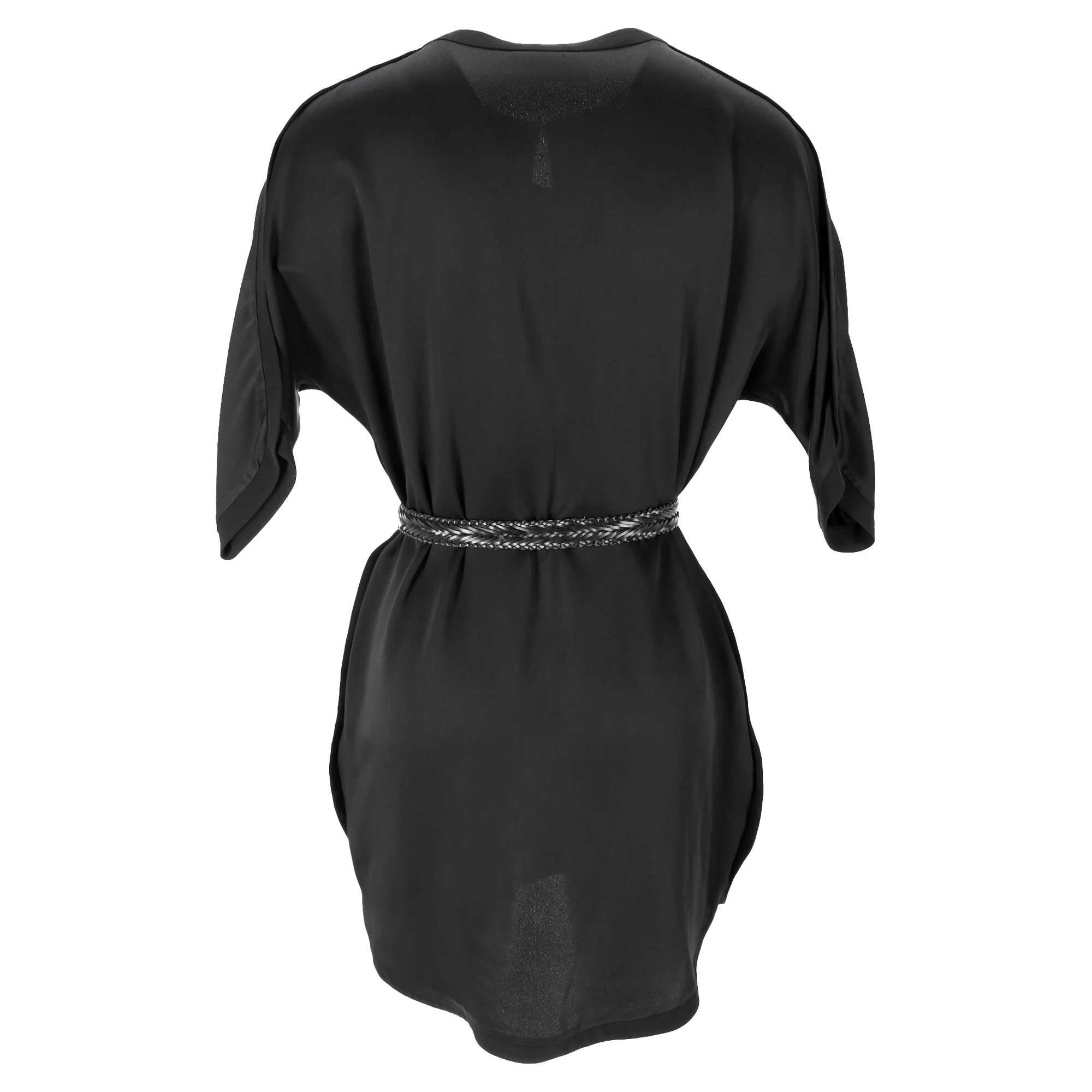 Women's Saint Laurent Belted Mini Dress in Black Acetate - Image 3