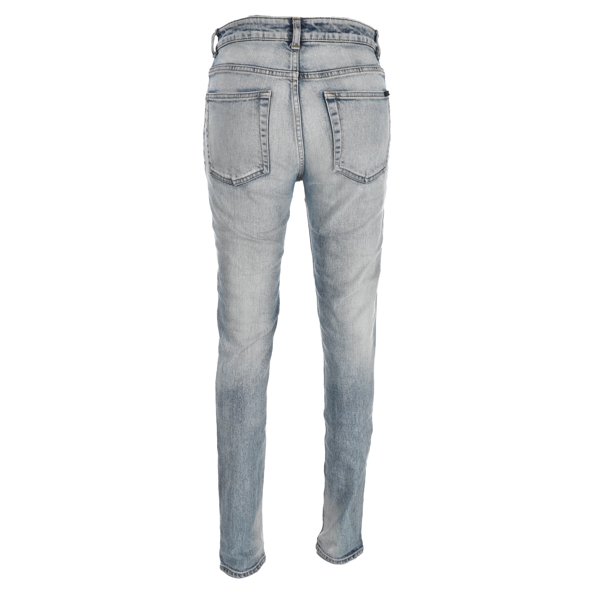 Women's Saint Laurent Slim Light Wash Jeans in Light Blue Denim - Image 3
