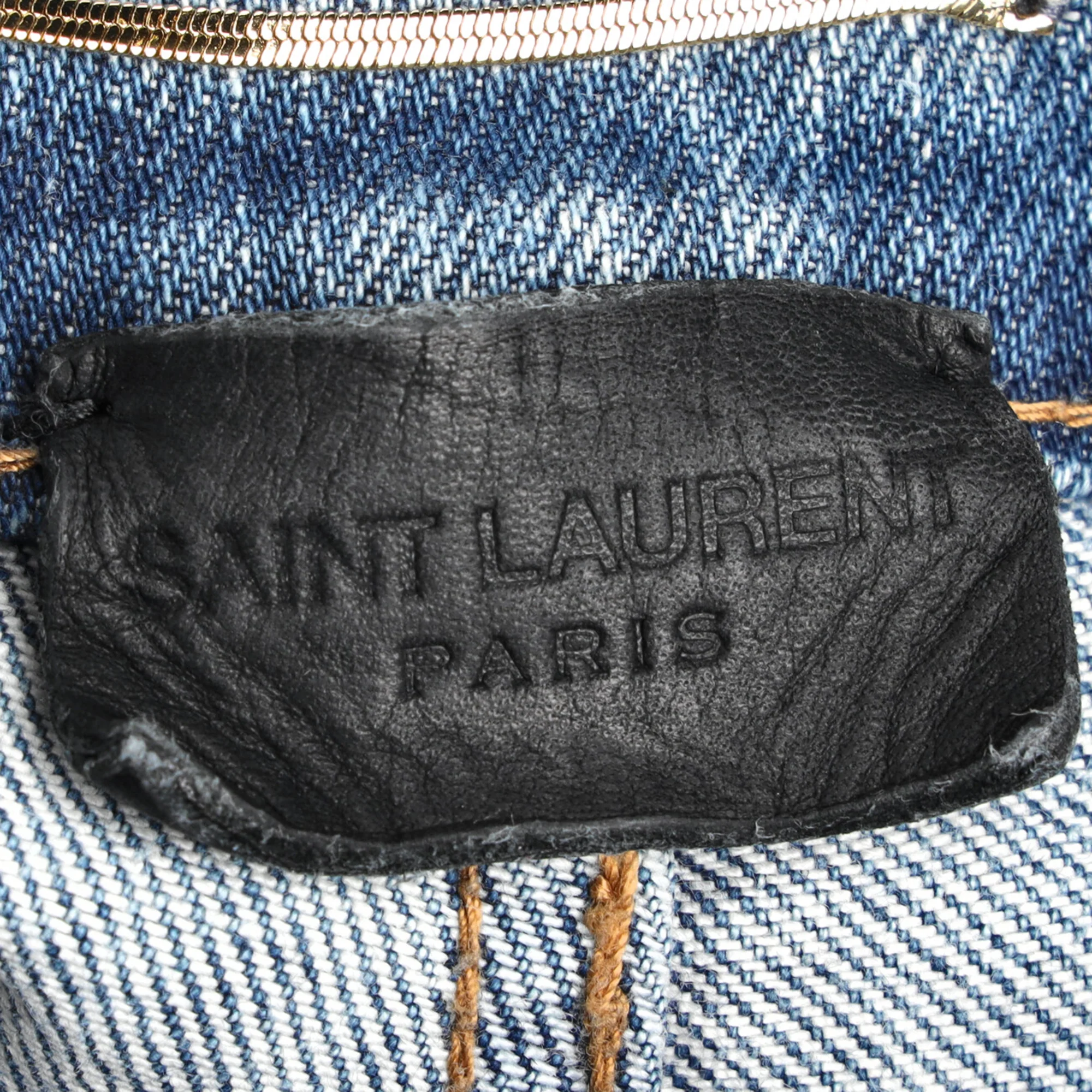 Women's Saint Laurent Slim Light Wash Jeans in Light Blue Denim - Image 4