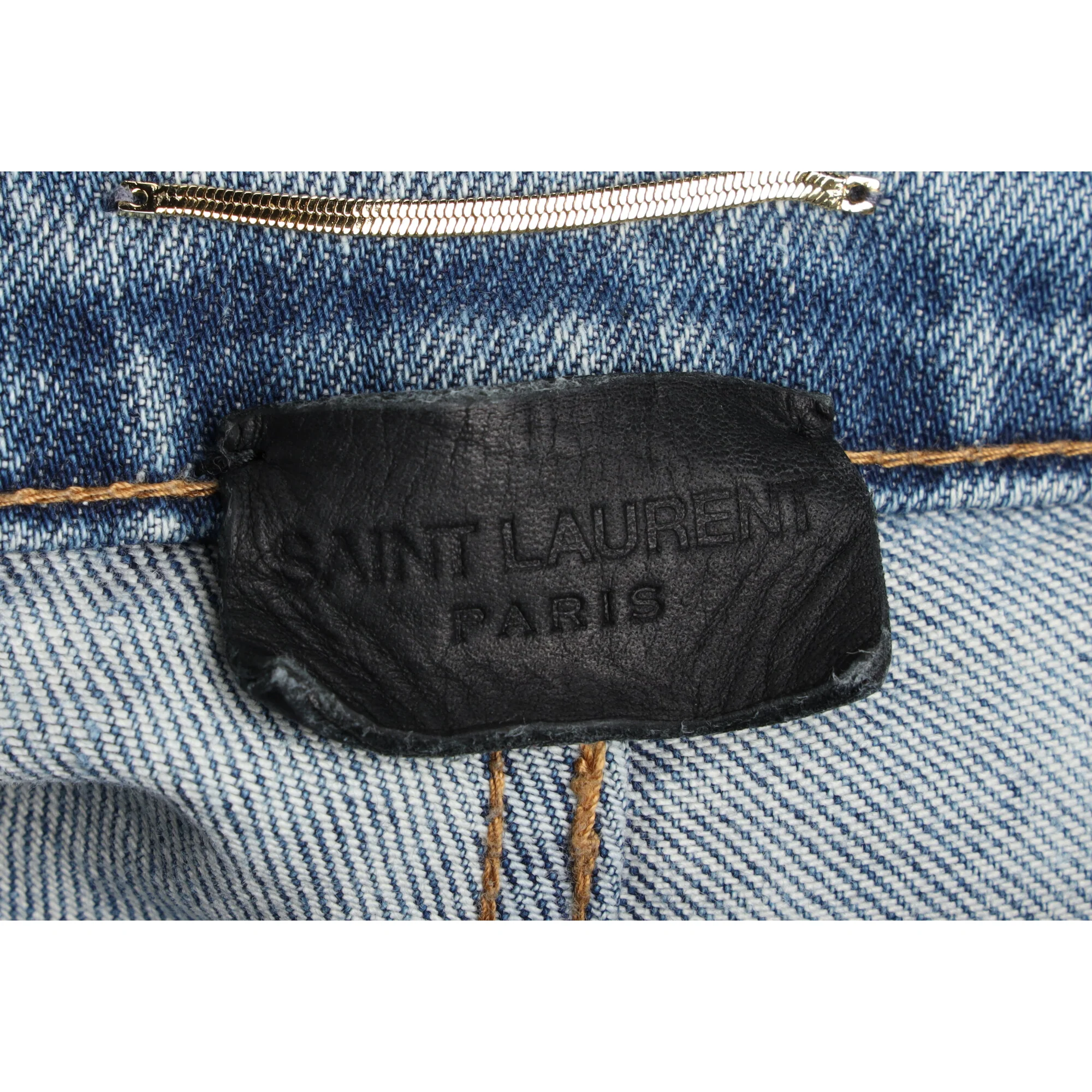 Women's Saint Laurent Slim Light Wash Jeans in Light Blue Denim - Image 6