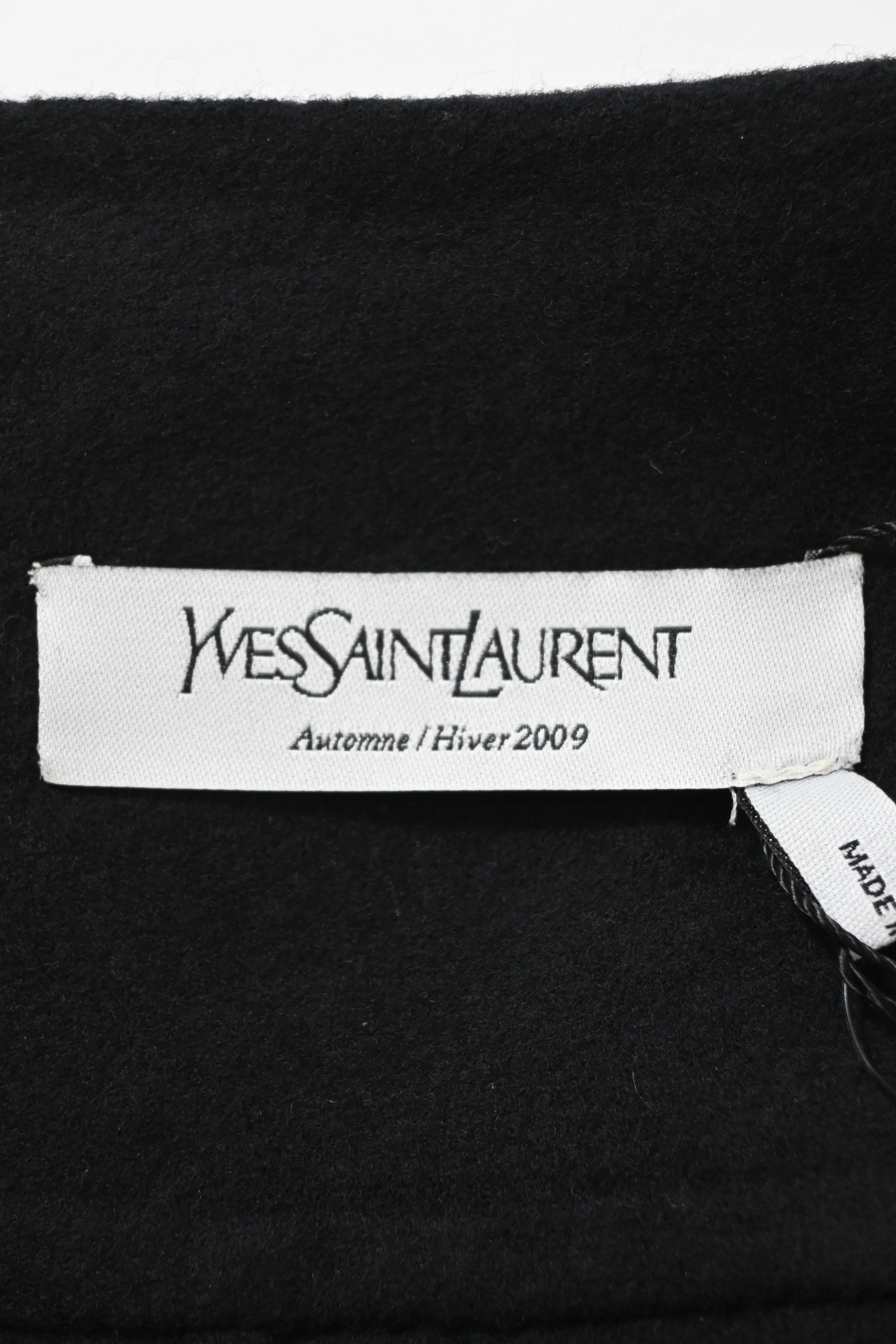 Women's Saint Laurent Wrap Accent Mini Pencil Skirt in Black Wool - Image 8