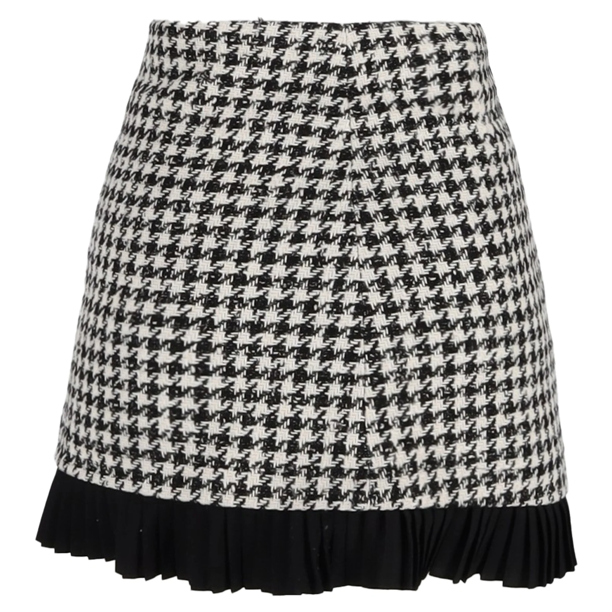 Women's Sandro Paris Houndstooth Mini Skirt in Black Wool Tweed - Image 3