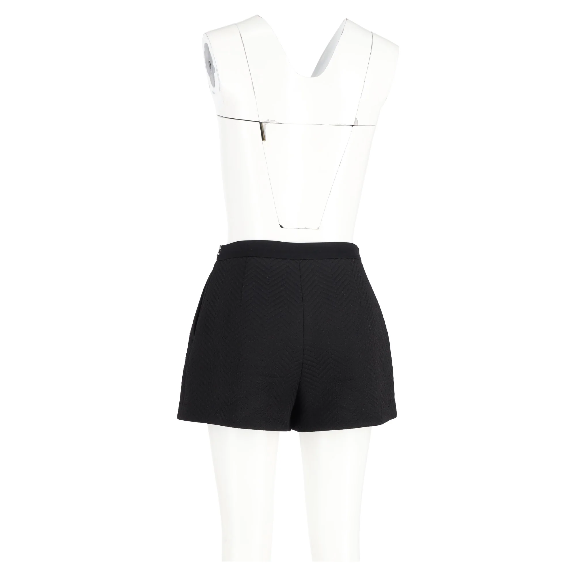 Women's Sandro Paris Patterned A-Line Skorts in Black Wool - Image 6