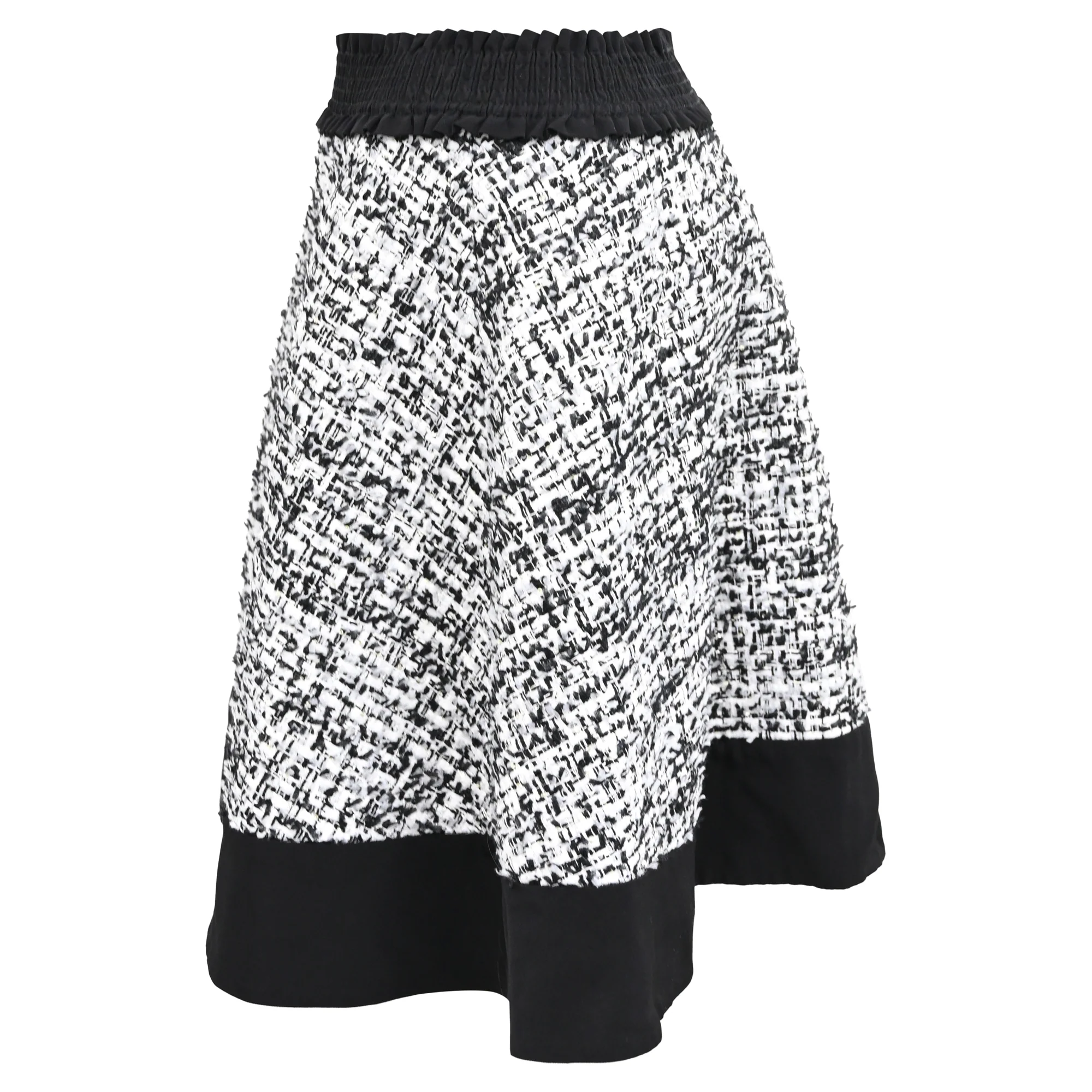 Women's  Sandro Paris Sequin-Embellished Tweed Mini Skirt in Black and White Polyester - Image 2
