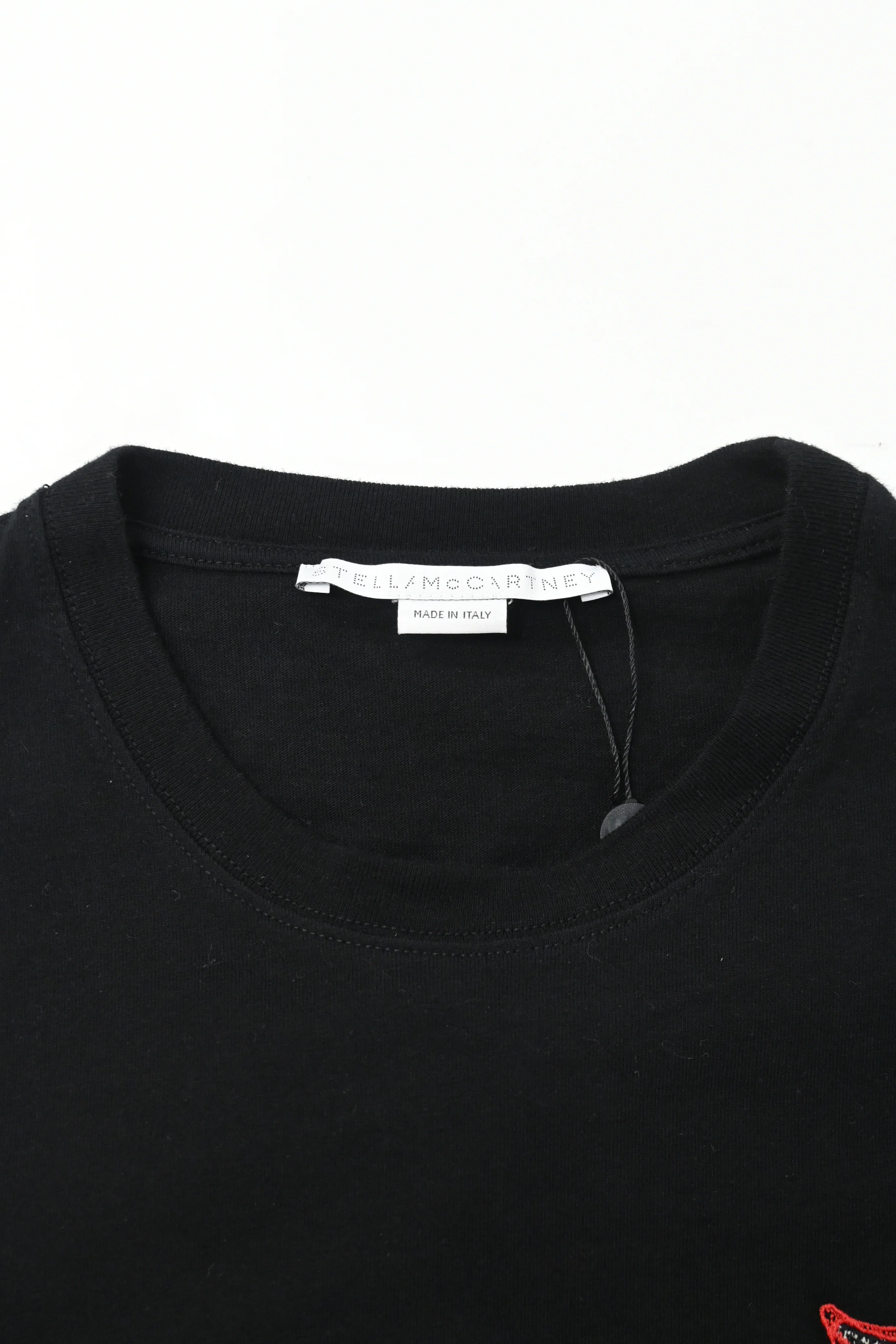 Men's Stella McCartney No Smile No Service T-Shirt in Black Cotton - Image 10