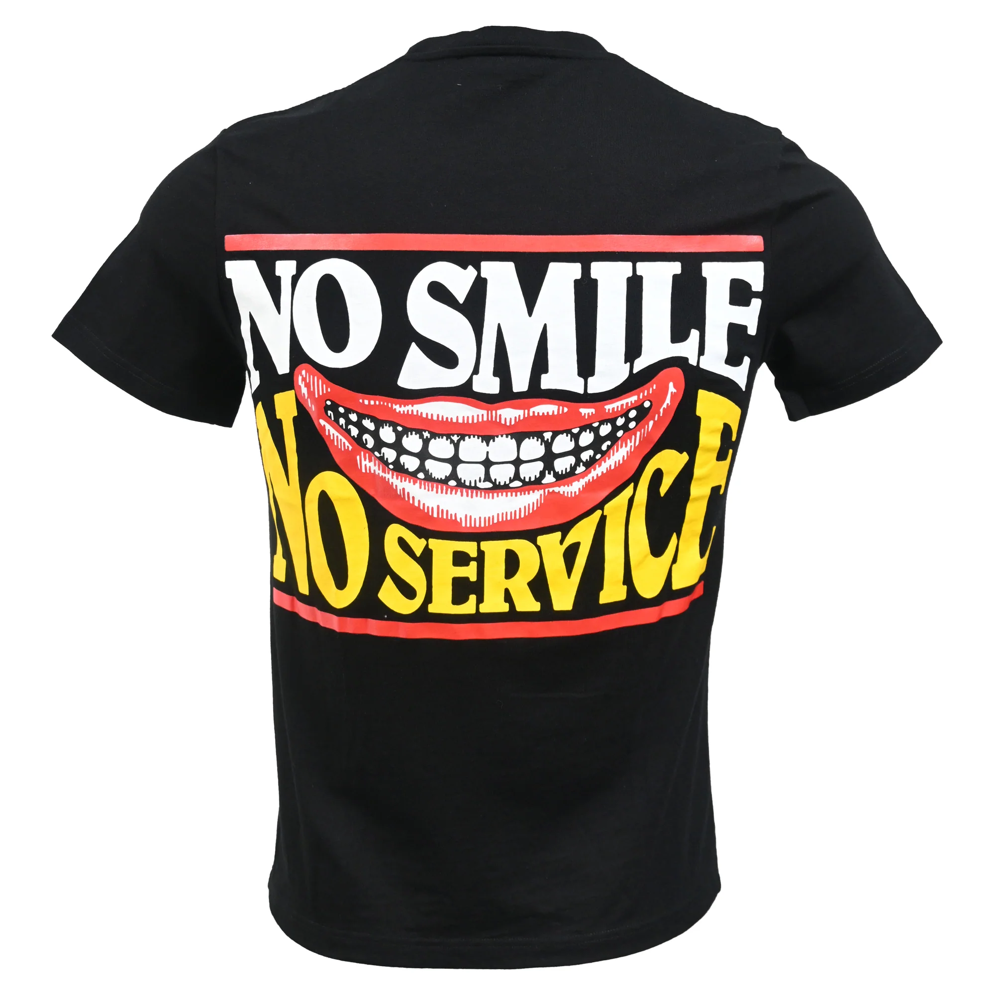 Men's Stella McCartney No Smile No Service T-Shirt in Black Cotton - Image 3