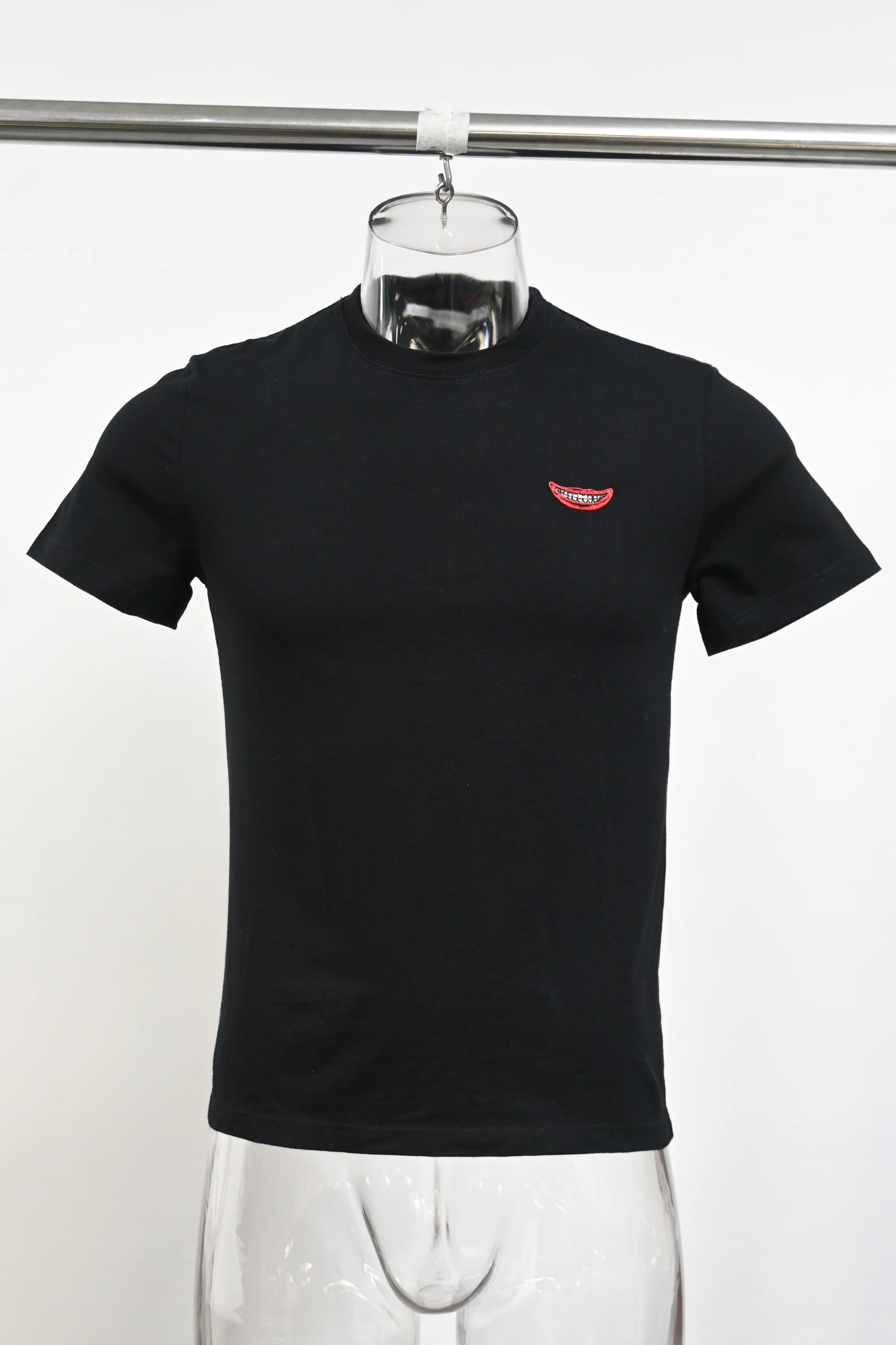 Men's Stella McCartney No Smile No Service T-Shirt in Black Cotton - Image 6