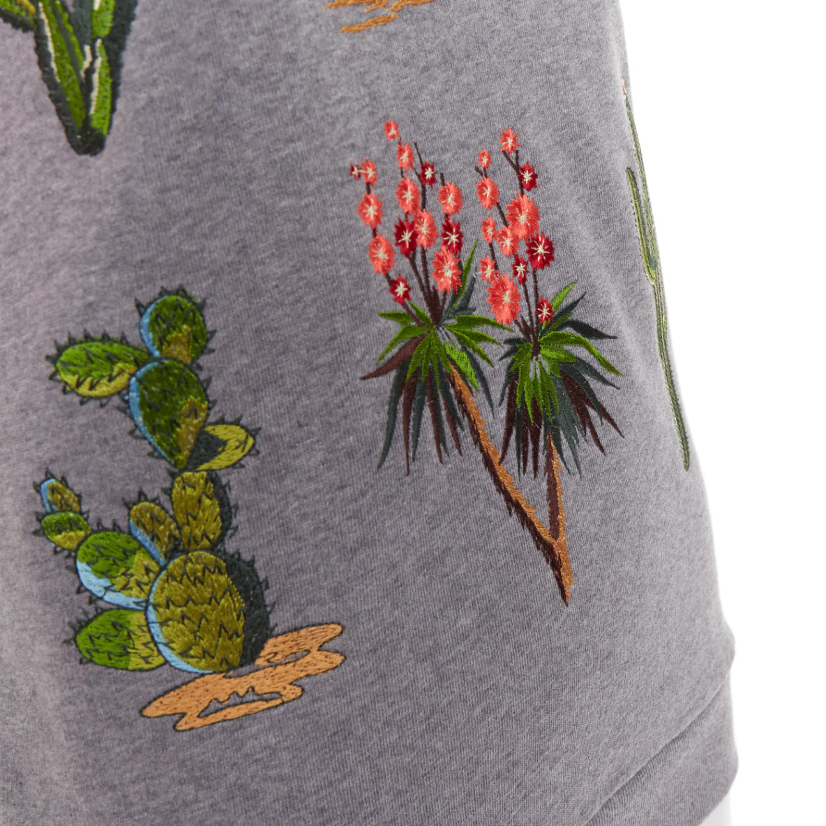 Women's STELLA MCCARTNEY 2016 grey orange cotton embroidered Cactus sweater IT38 XS - Image 7