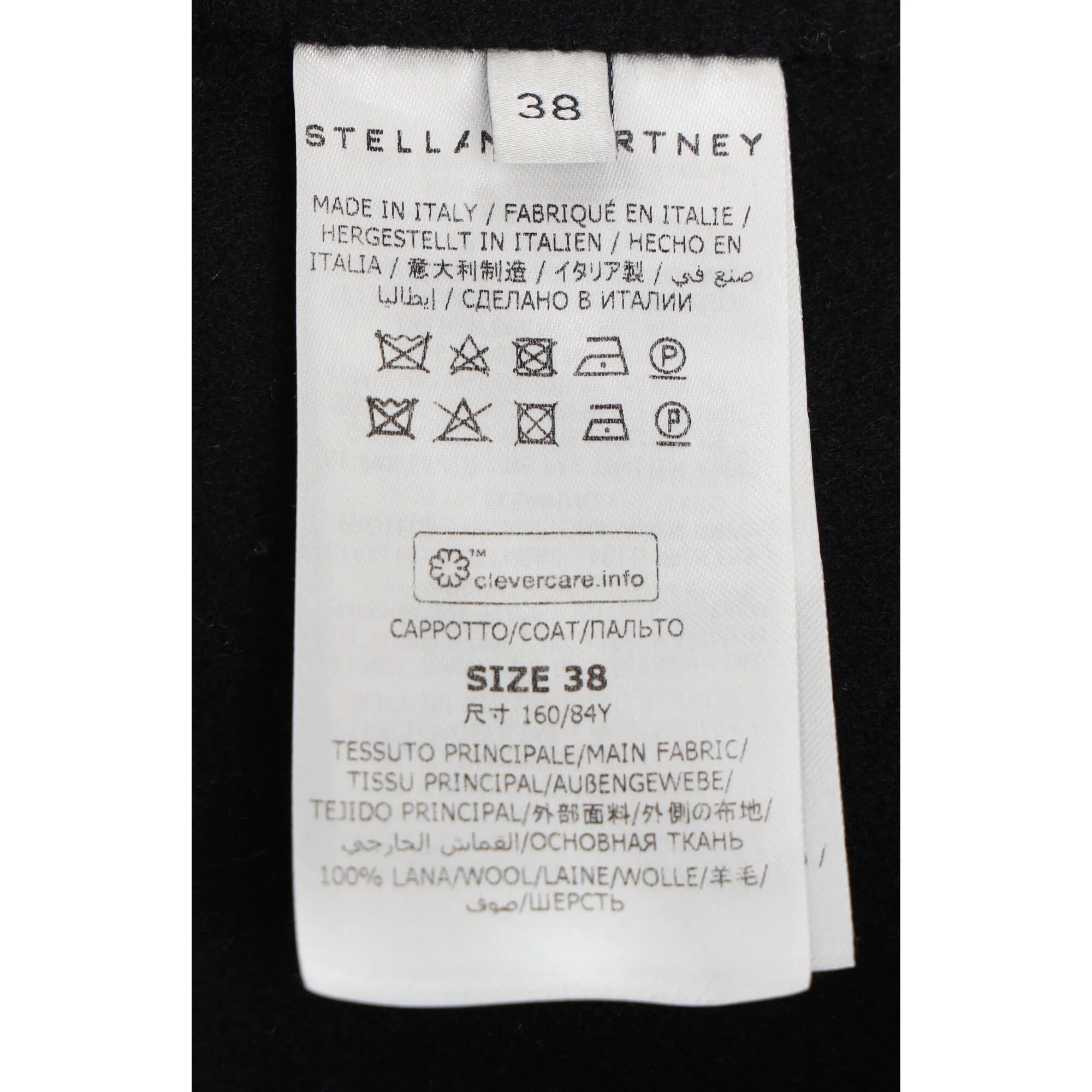Women's Stella Mccartney Hidden Buttoned Coat in Black Wool - Image 10