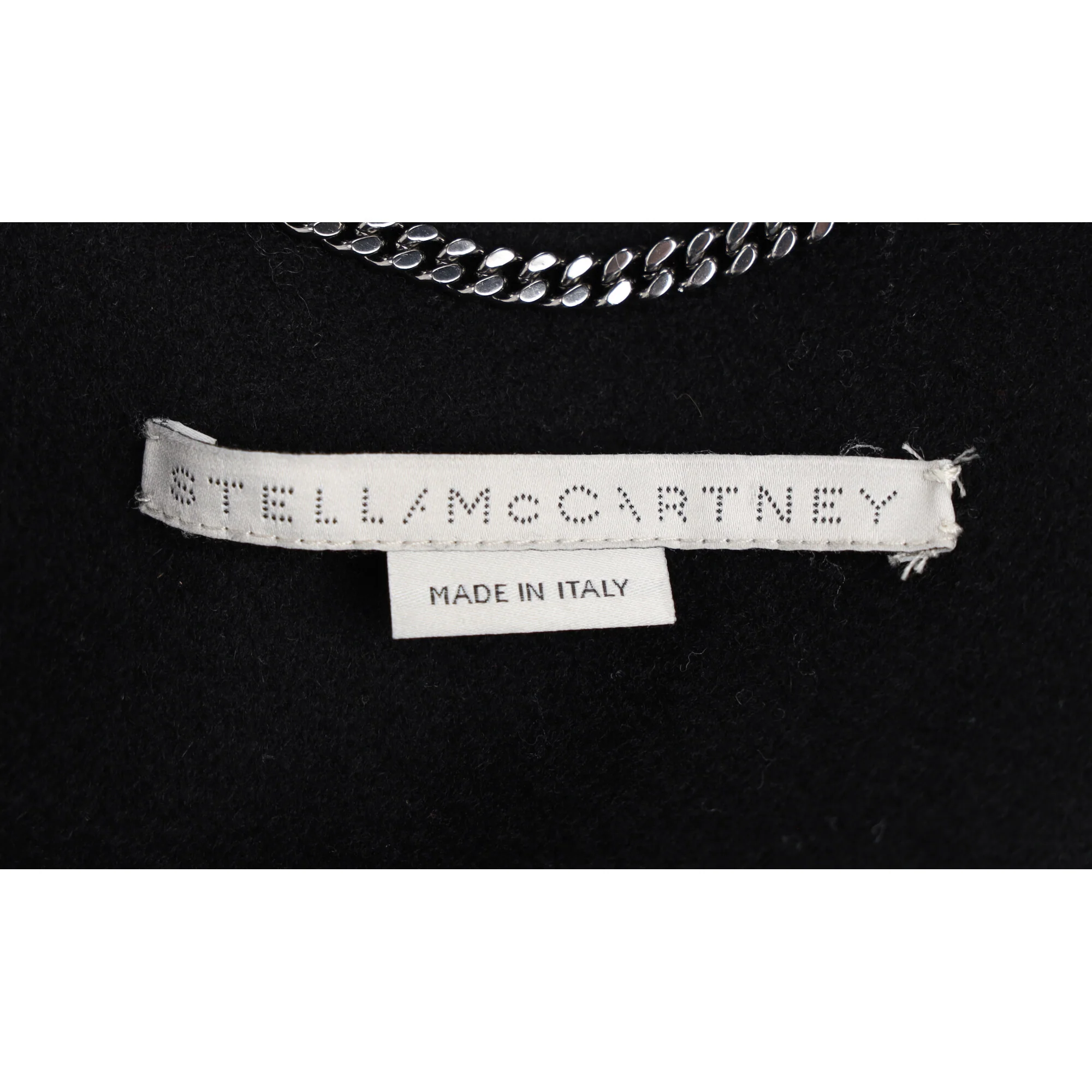 Women's Stella Mccartney Hidden Buttoned Coat in Black Wool - Image 4