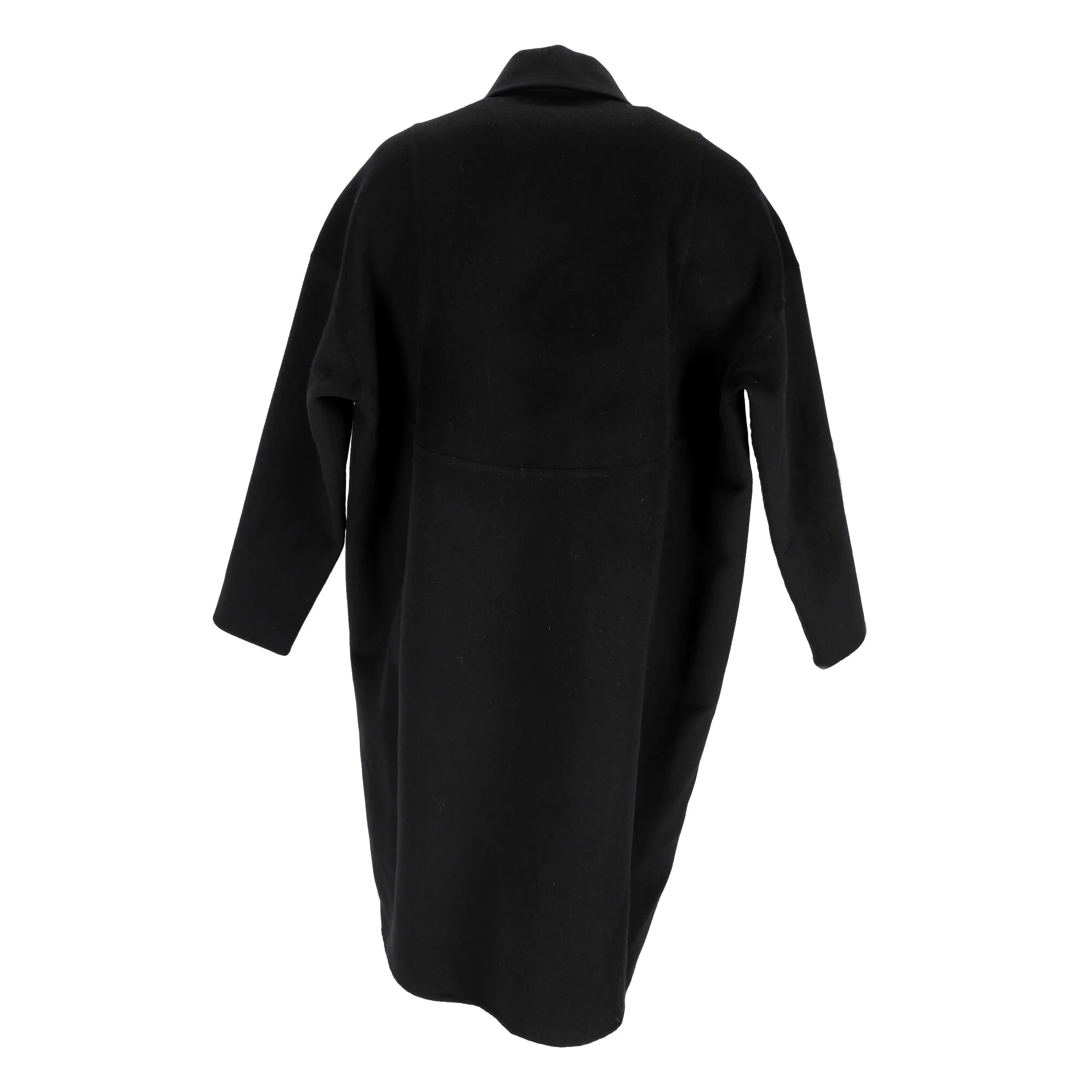 Women's Stella Mccartney Hidden Buttoned Coat in Black Wool - Image 8